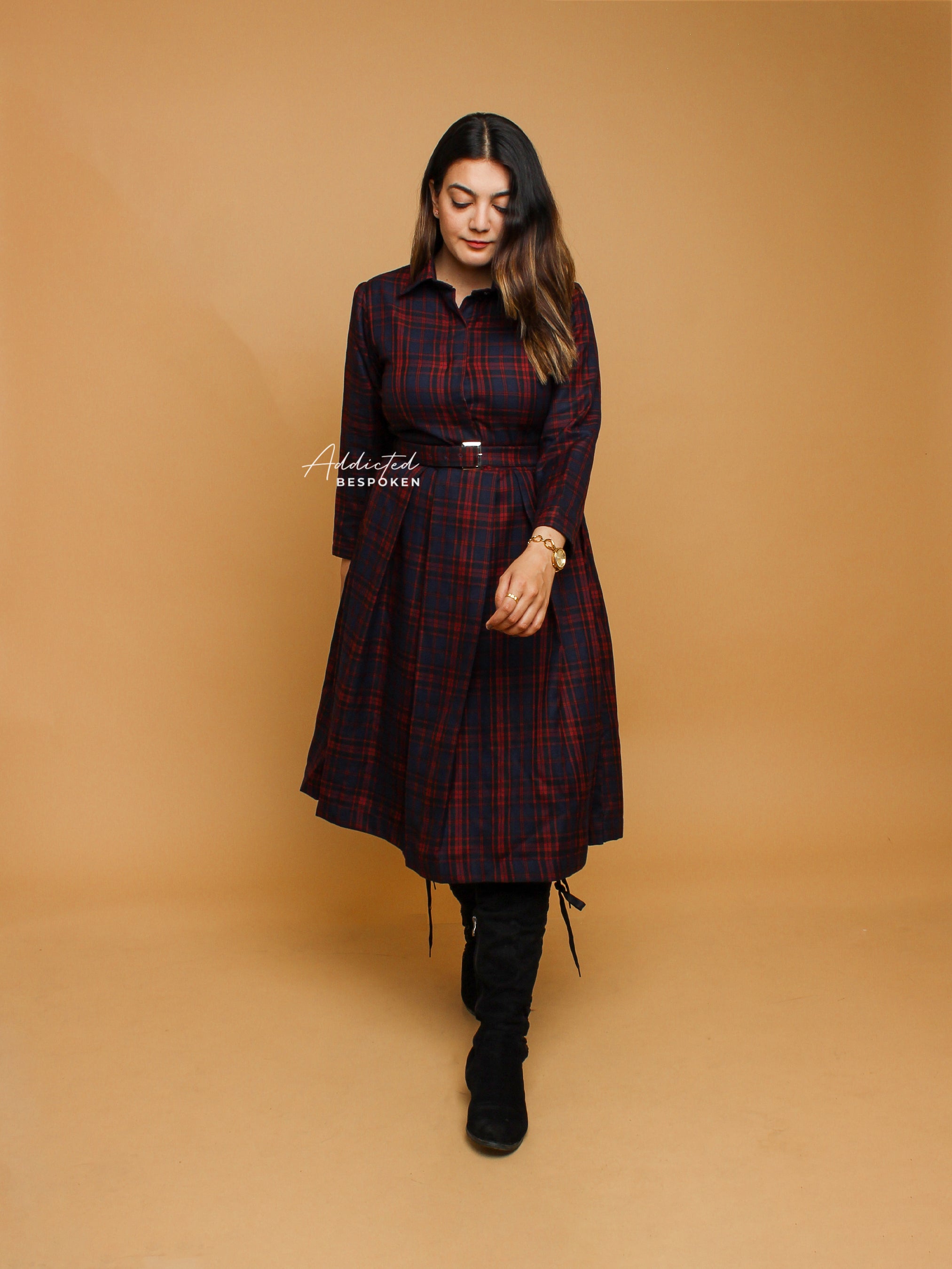 Scarlet & Sapphire Check Dress(CLS)