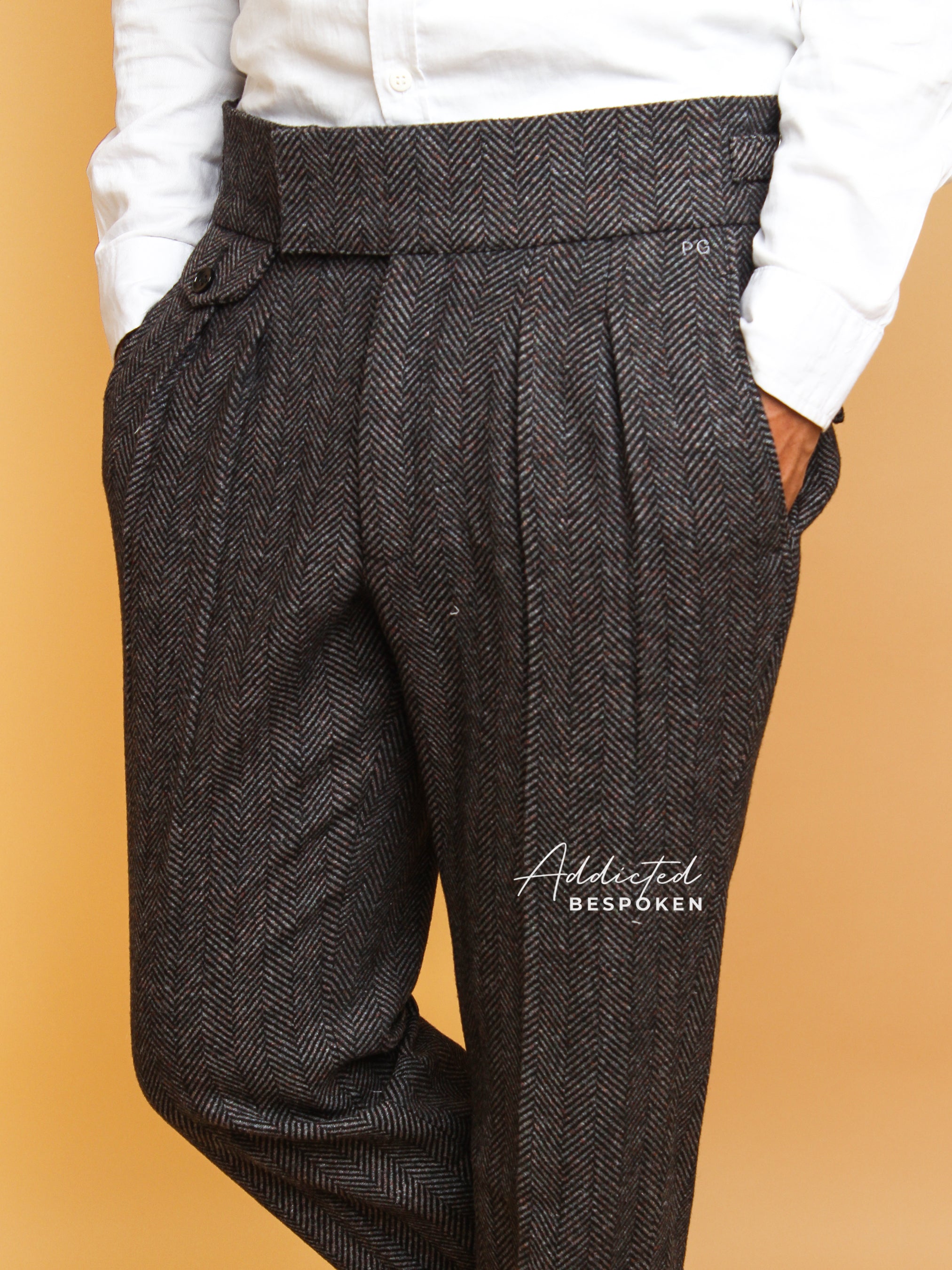 Timeless Herringbone Pattern Pants Addicted Bespoken