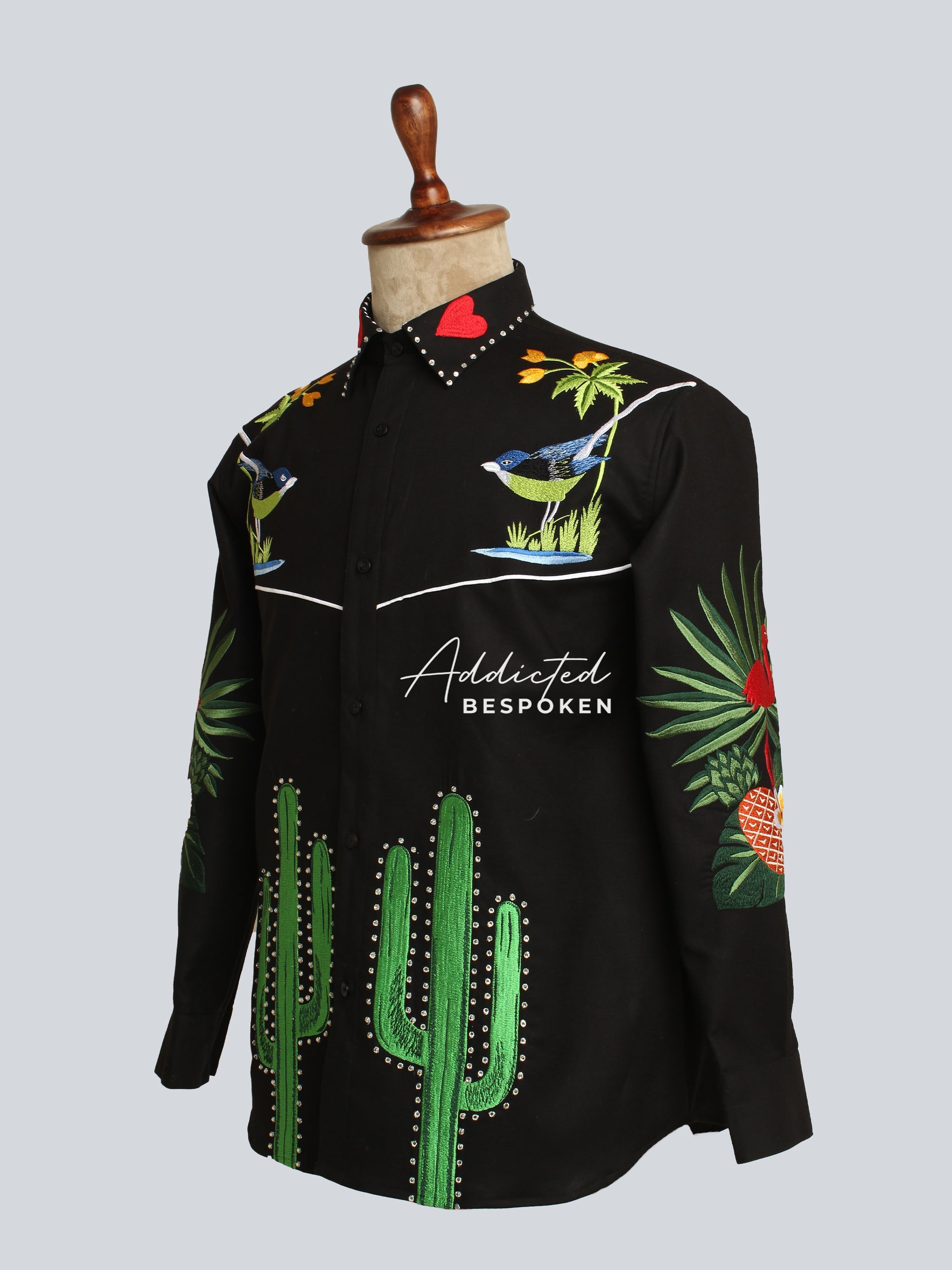 Western Bird & Cactus Shirt Addicted Bespoken