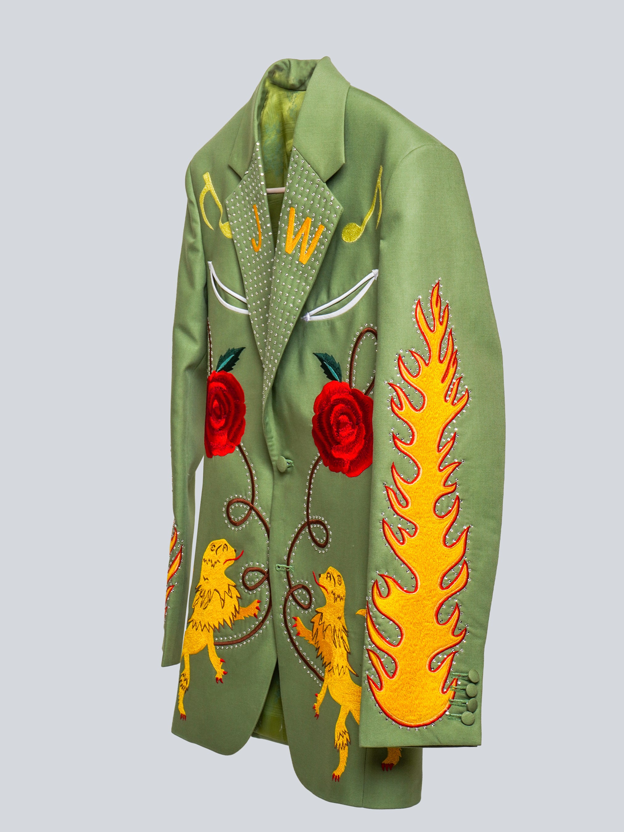 Regal Flame Embroidered Suit