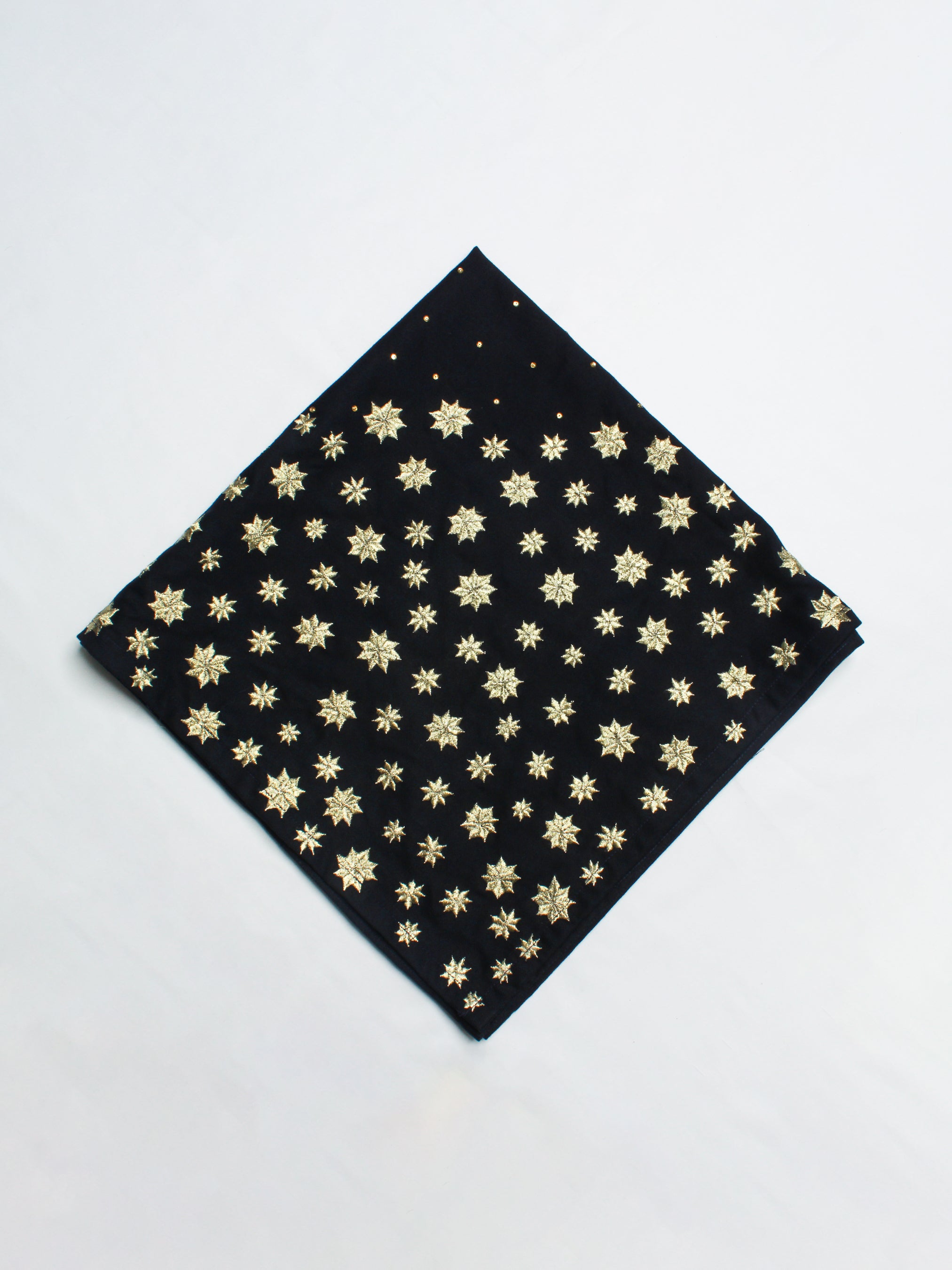 Midnight Starburst Embroidered Bandana