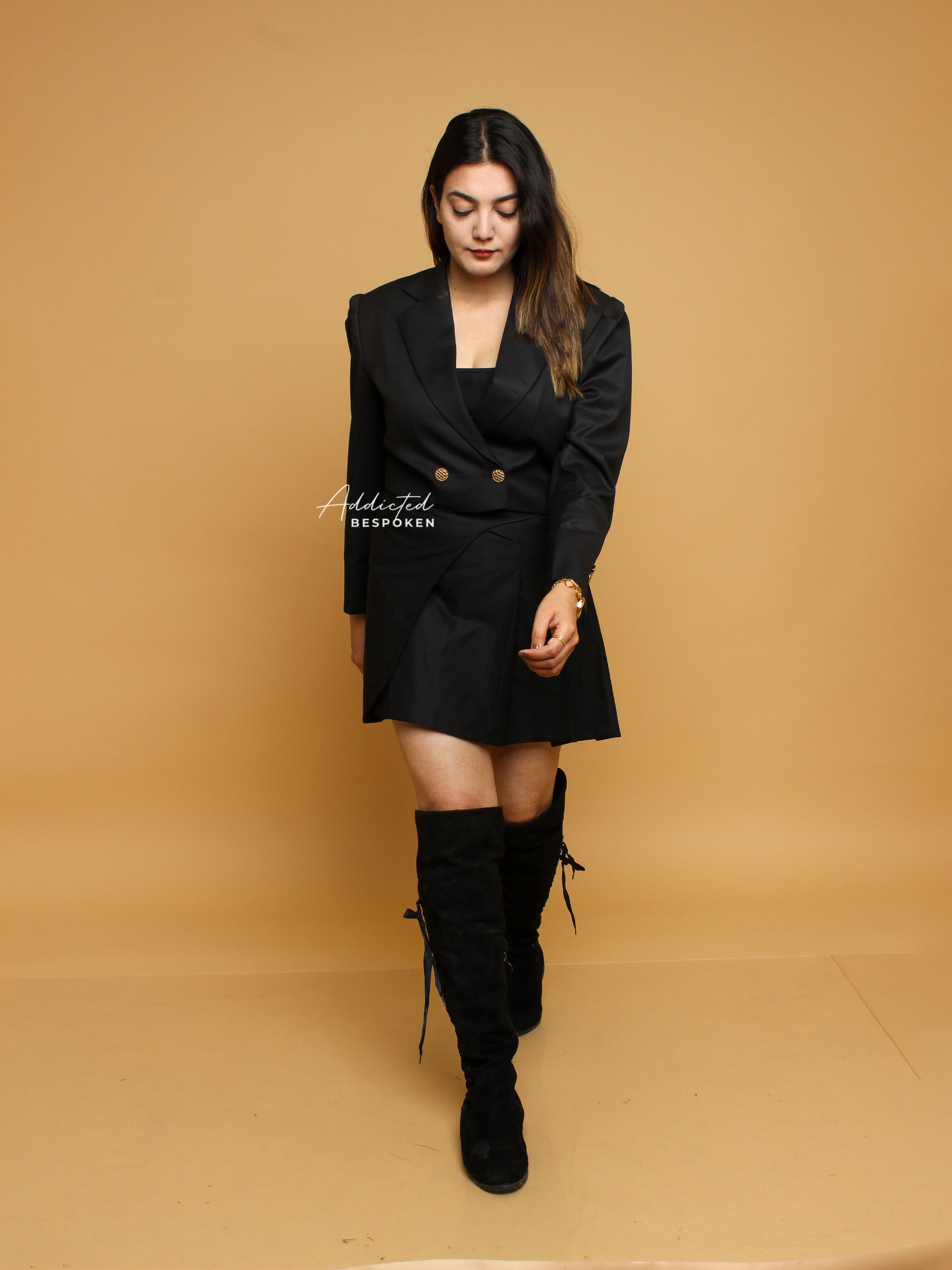 Stylish Midnight Blazer and Skirt Duo Addicted Bespoken