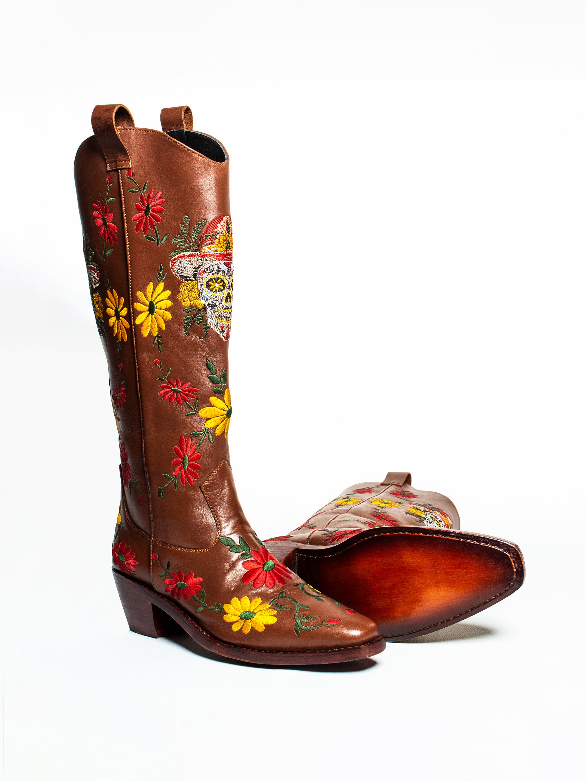 Desert Daisy Skull Boots