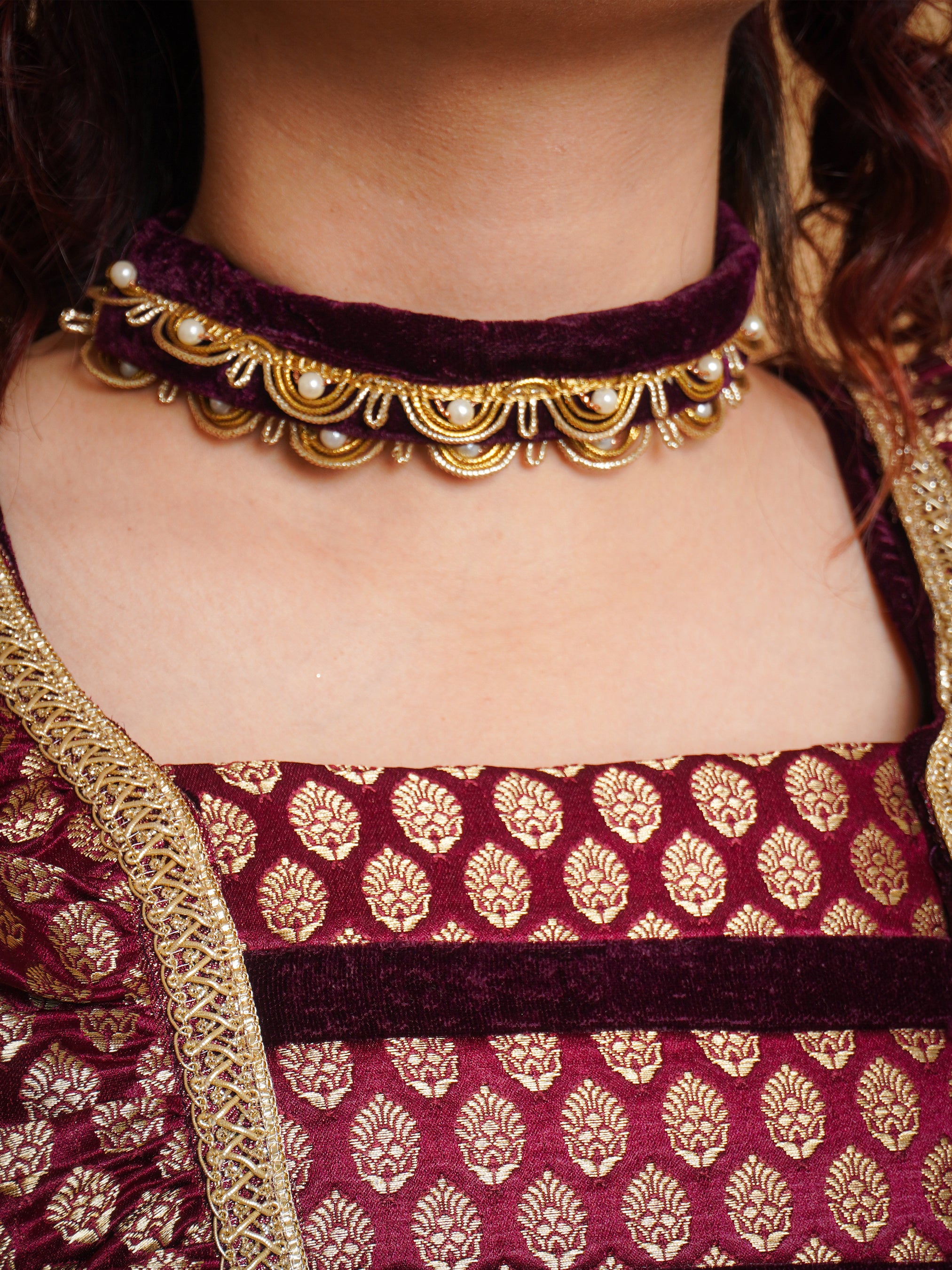 Velvet Brocade Royal Gown