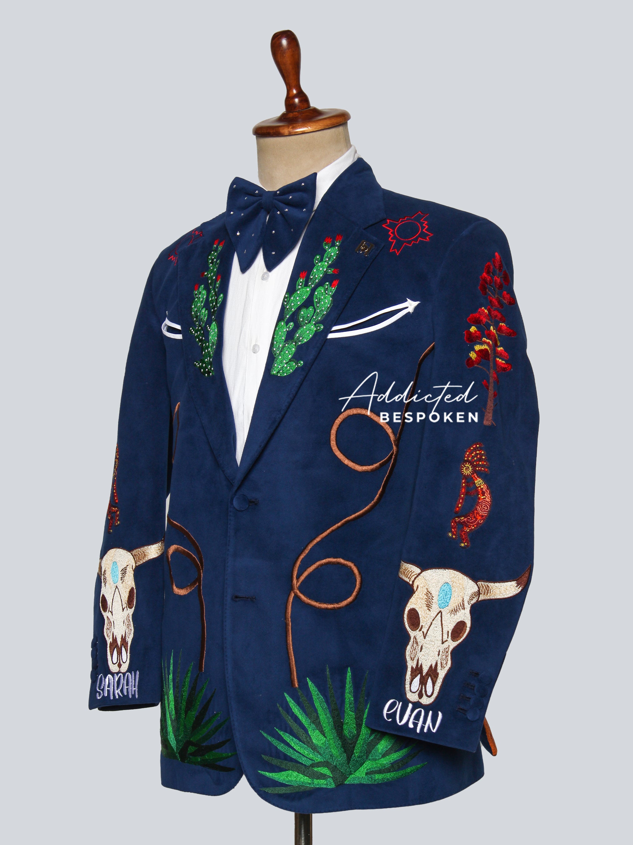 Desert-Themed Statement Embroidered Blazer