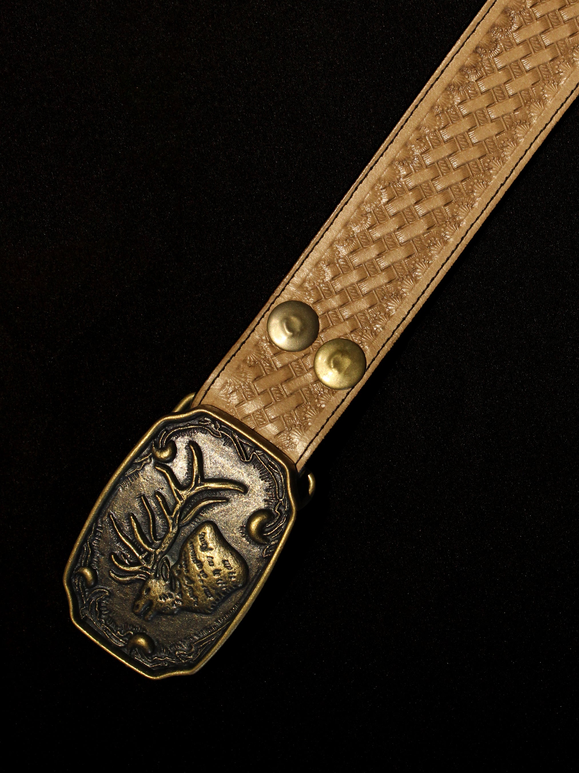 Woven Pattern Leather Belt