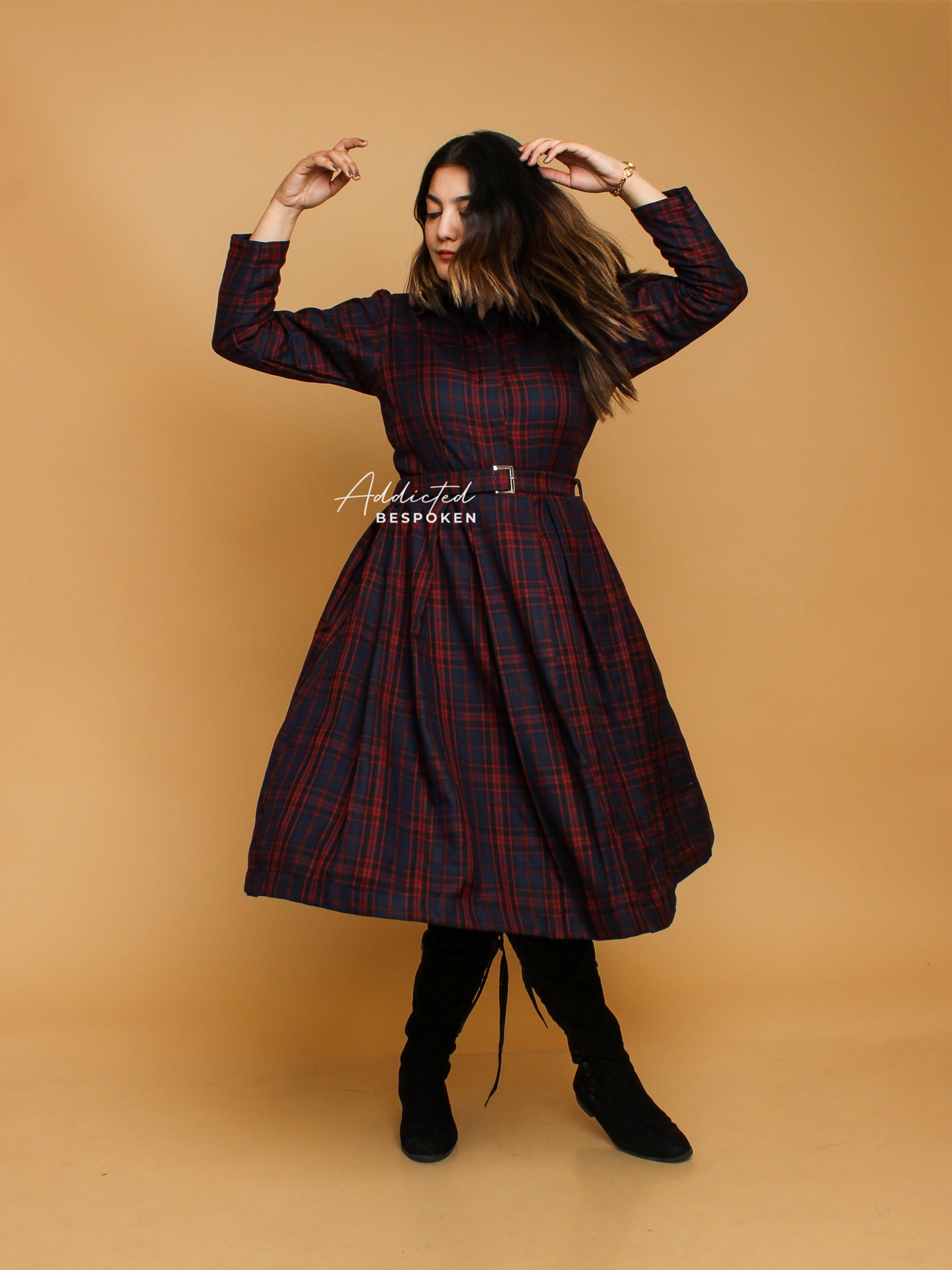 Bold Patterned Check Dress Addicted Bespoken