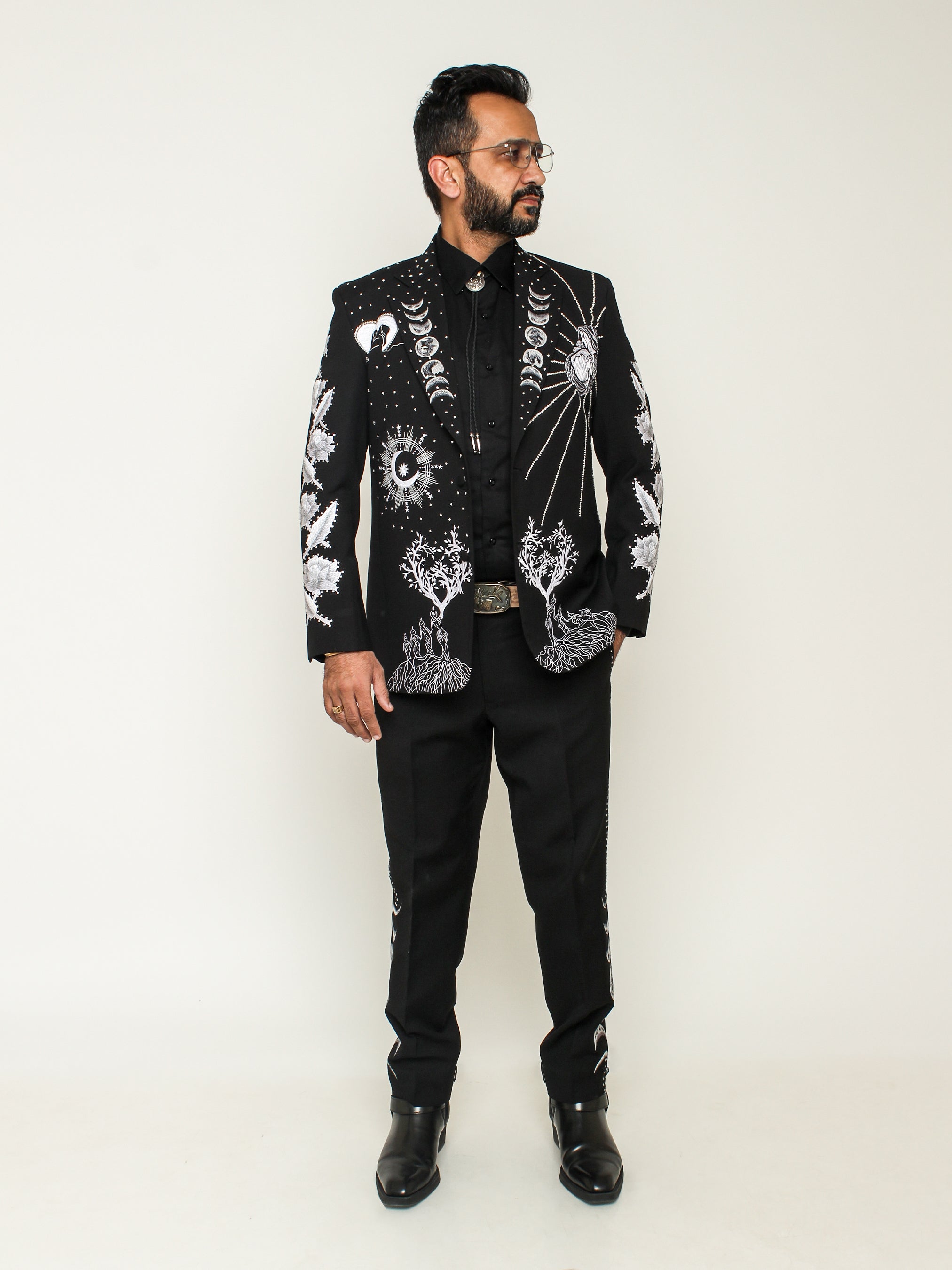 Celestial Roots Western Suit | Addicted Bespoken Customized 2 Piece Suit / Cotton / Navy Blue Celestial Roots Western Suit | Addicted Bespoken Customized 2 Piece Suit / Cotton / Navy Blue