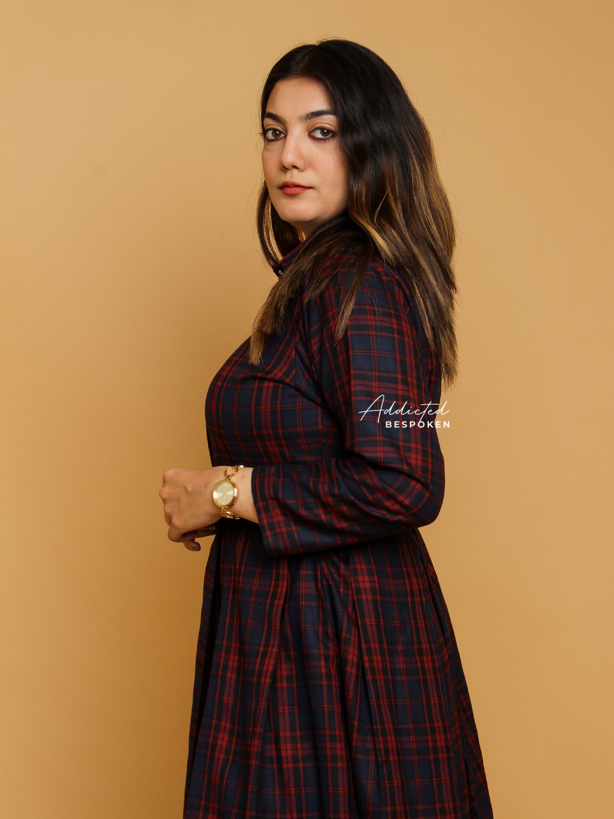 Bold Patterned Check Dress Addicted Bespoken