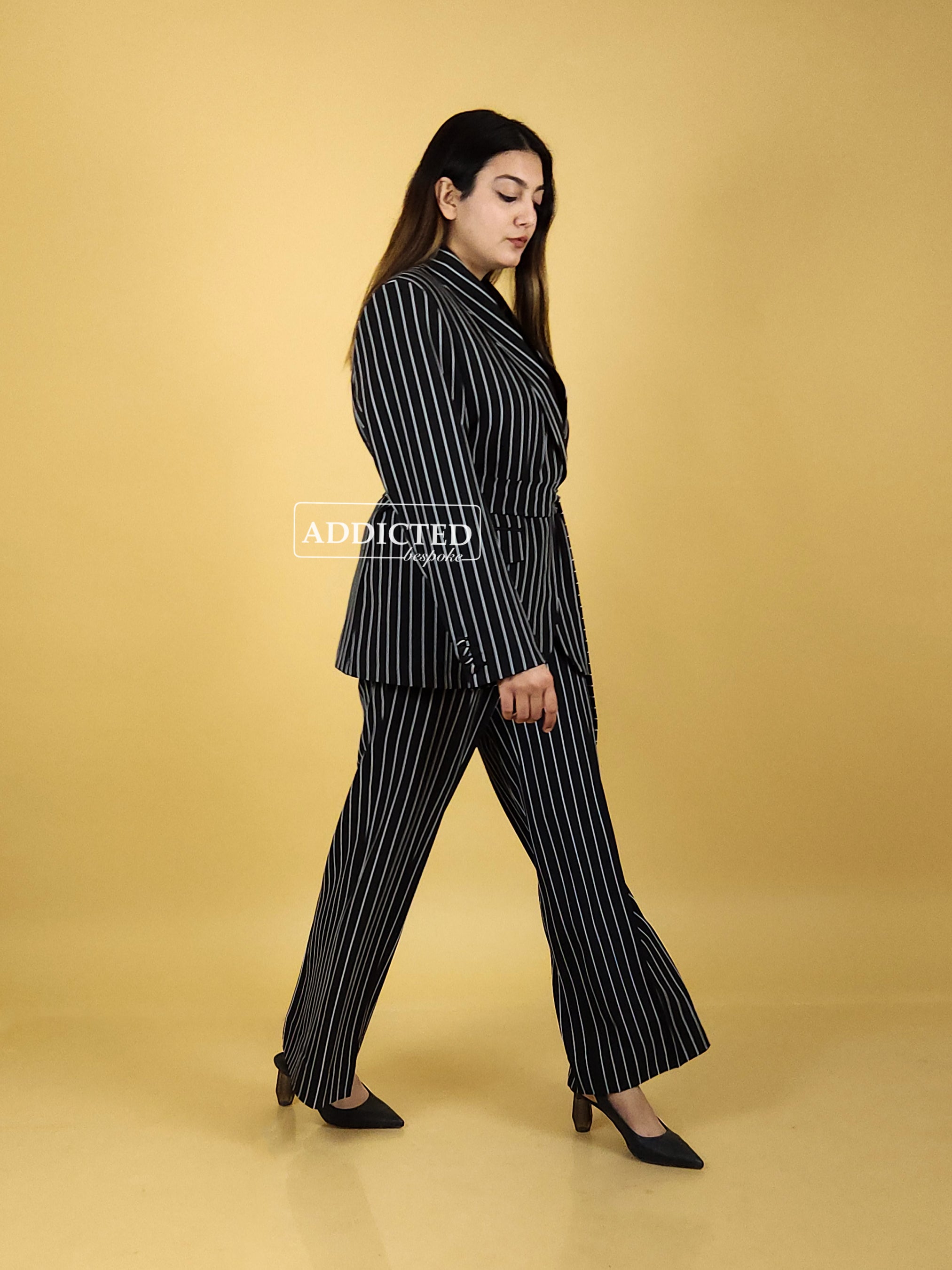 Striped Belted Business Chic Addicted Bespoken