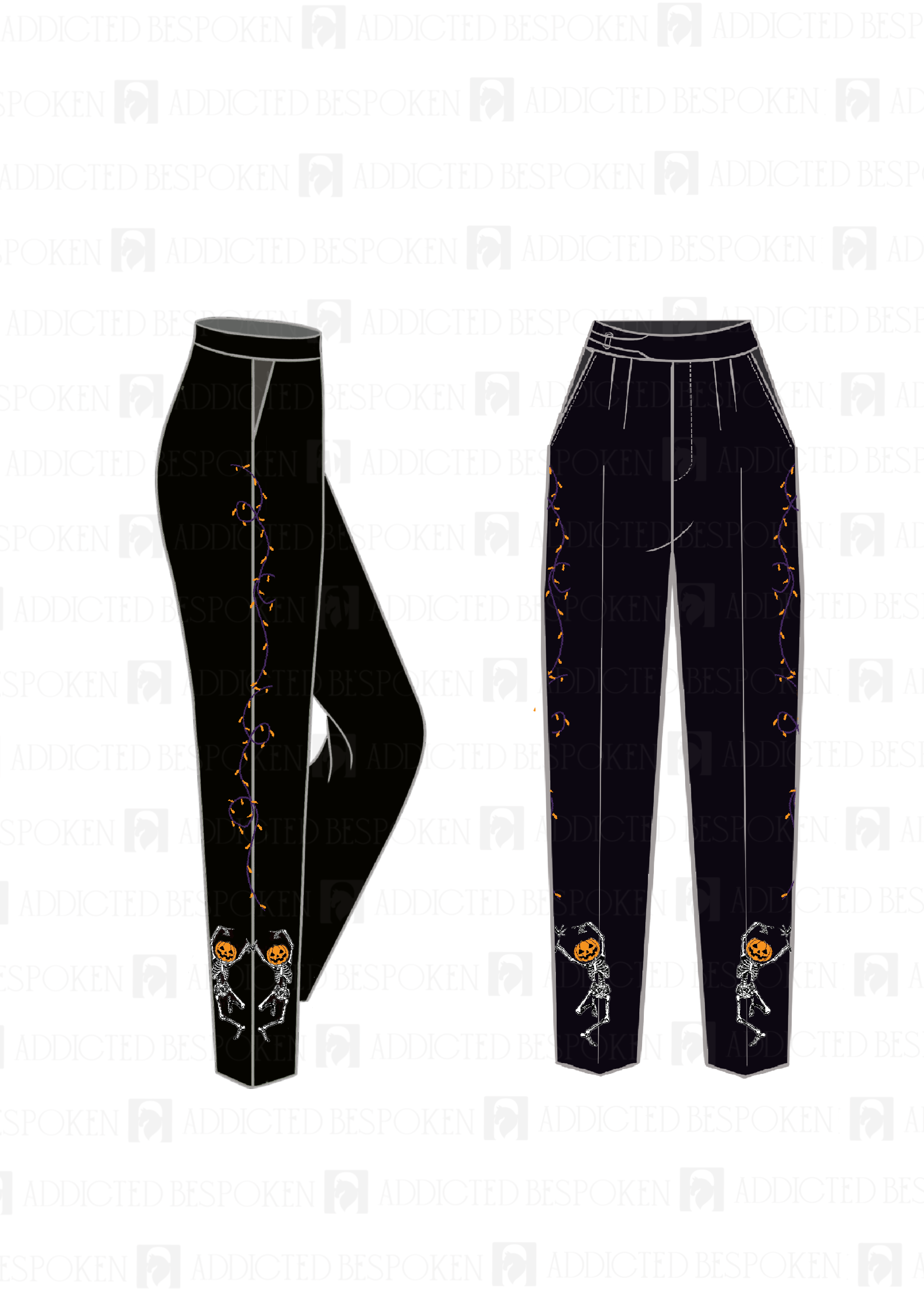 Dancing Pumpkin Embroidered Suit