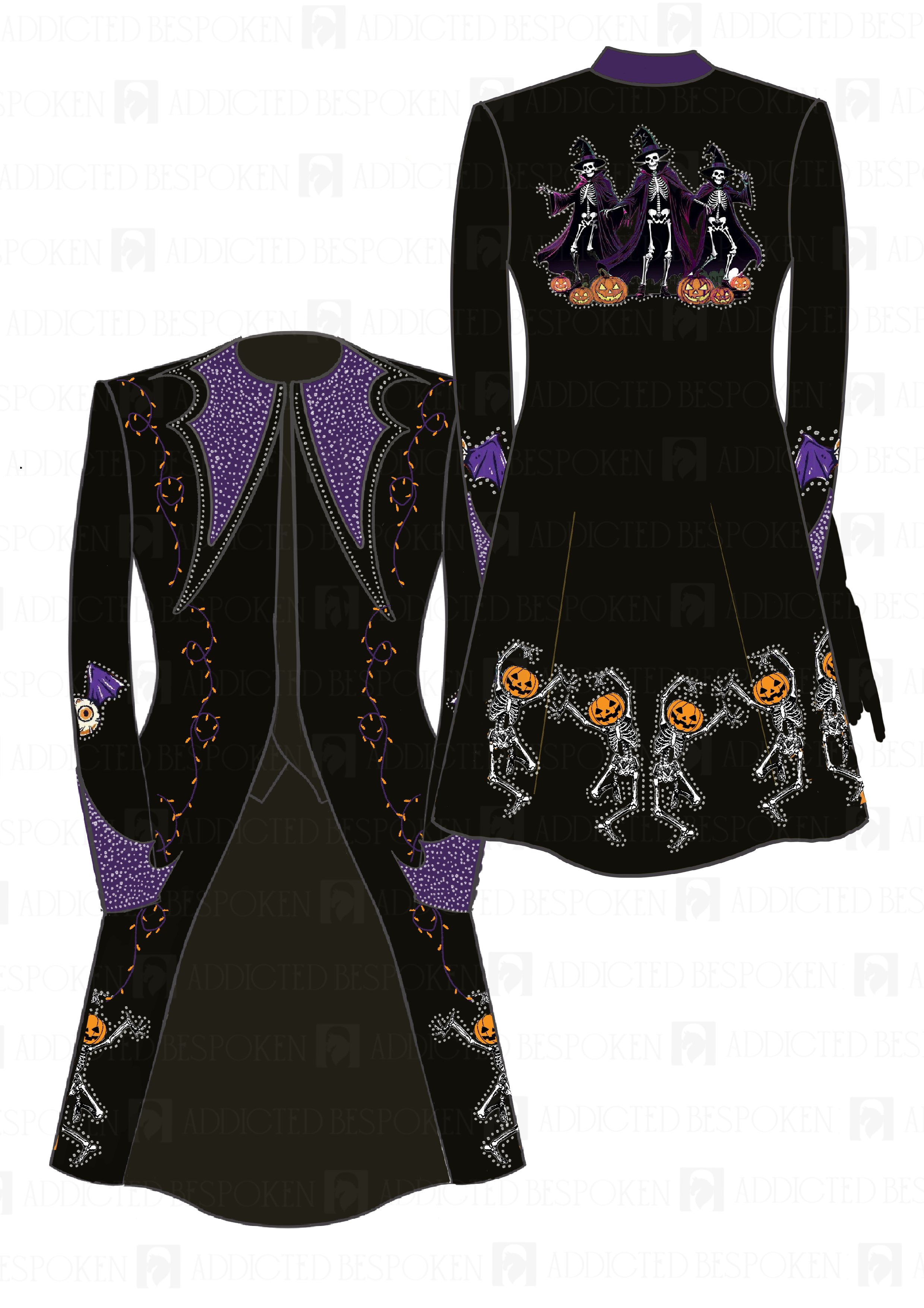 Dancing Pumpkin Embroidered Suit