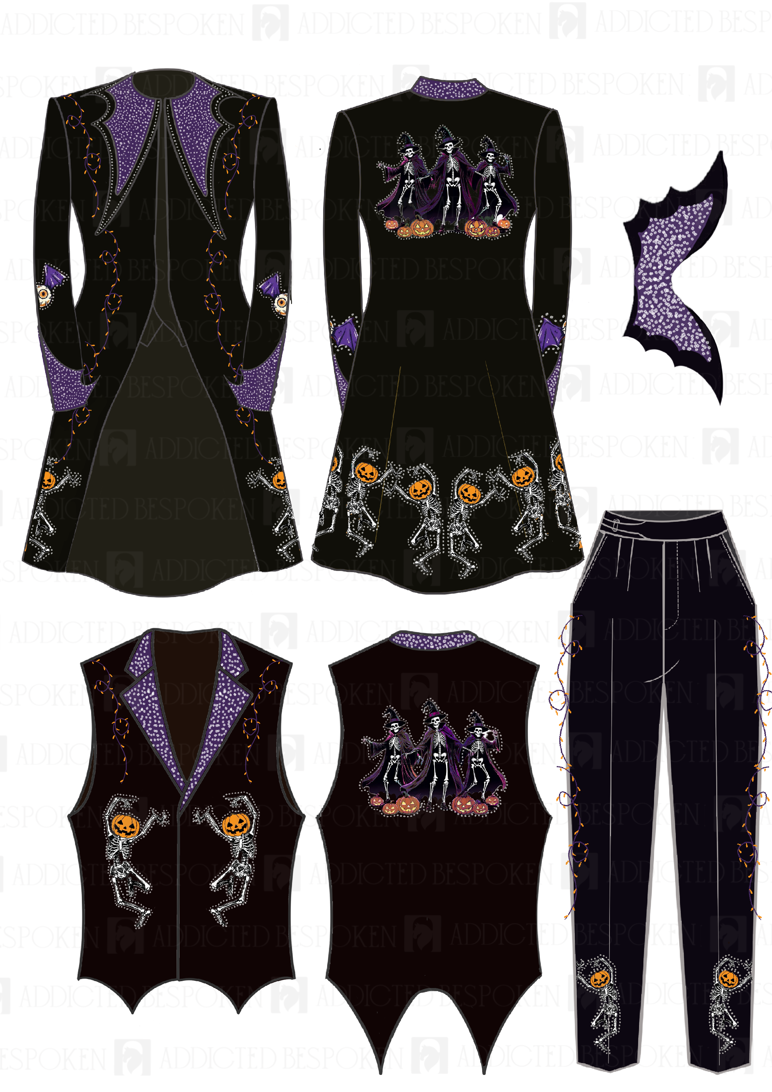 Dancing Pumpkin Embroidered Suit
