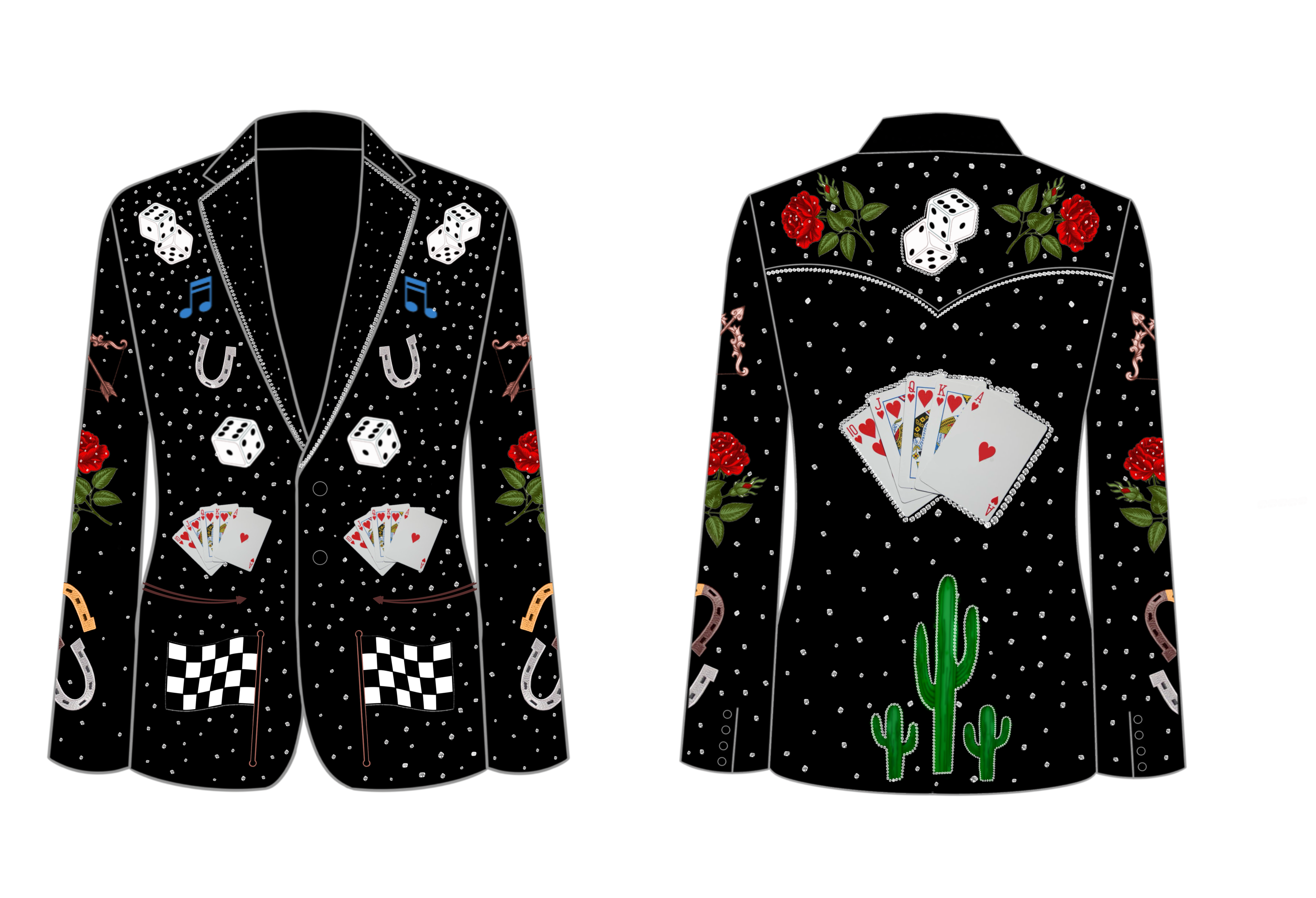 Custom Black cotton Jacket for Trish (Lining option 5)