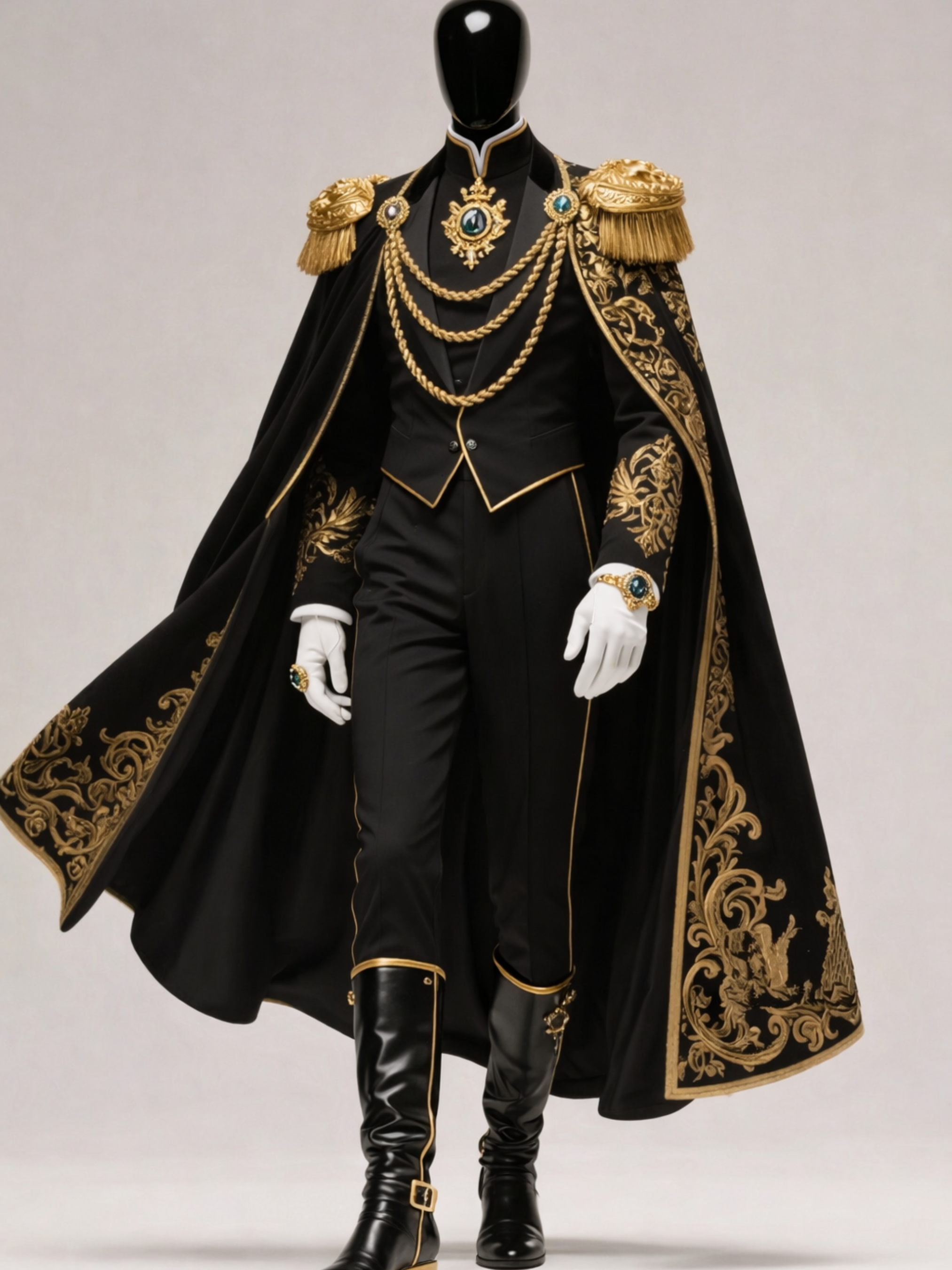 Royal Gothic Embroidered Cape Suit Addicted Bespoken