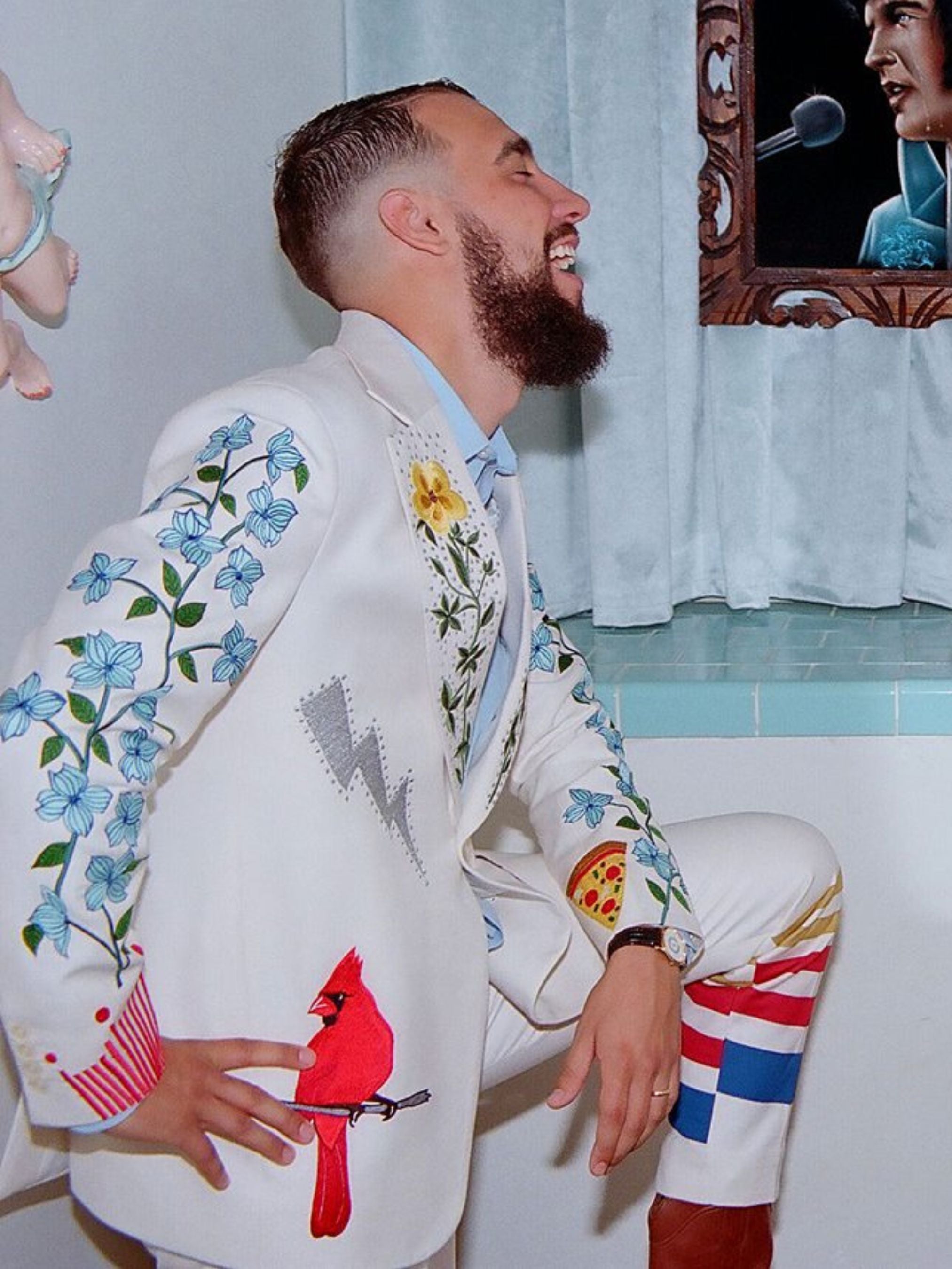 Exclusive Ecofloral Detailed Embroidered Suit