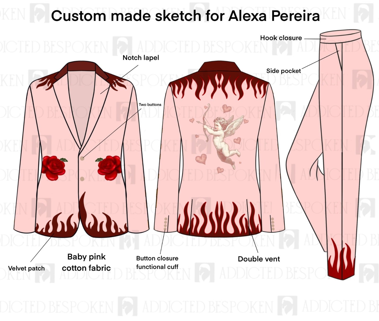 Custom Made 2Pc Embroidered Suit for Alexa Pereira Addicted Bespoken
