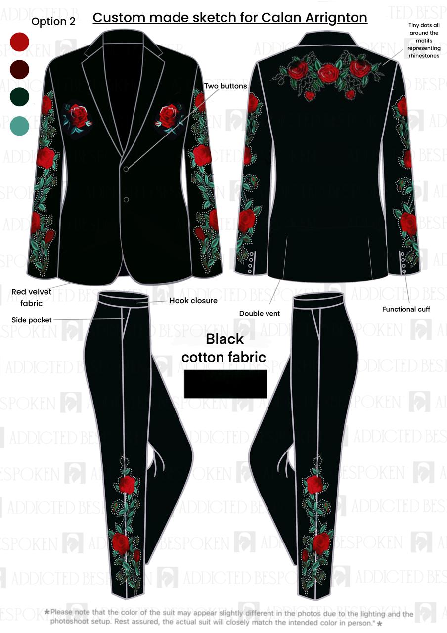 Custom 2pc Suit for Calan Arrignton $1975