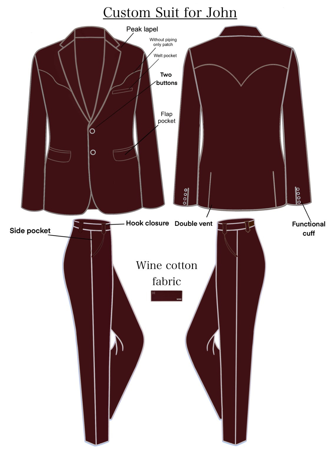 Custom 2pc Suit with Shirt & Cufflinks for John Laux Addicted Bespoken
