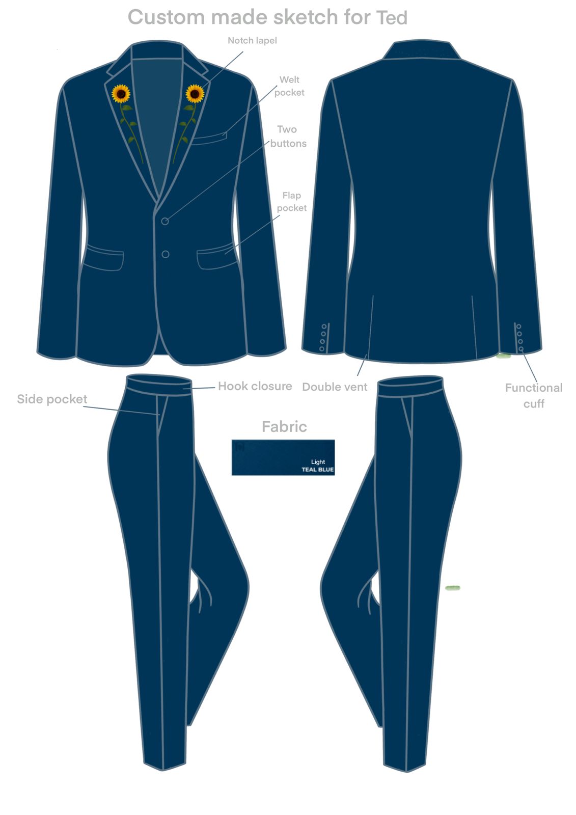 Custom 2pc Suit For Ted Addicted Bespoken