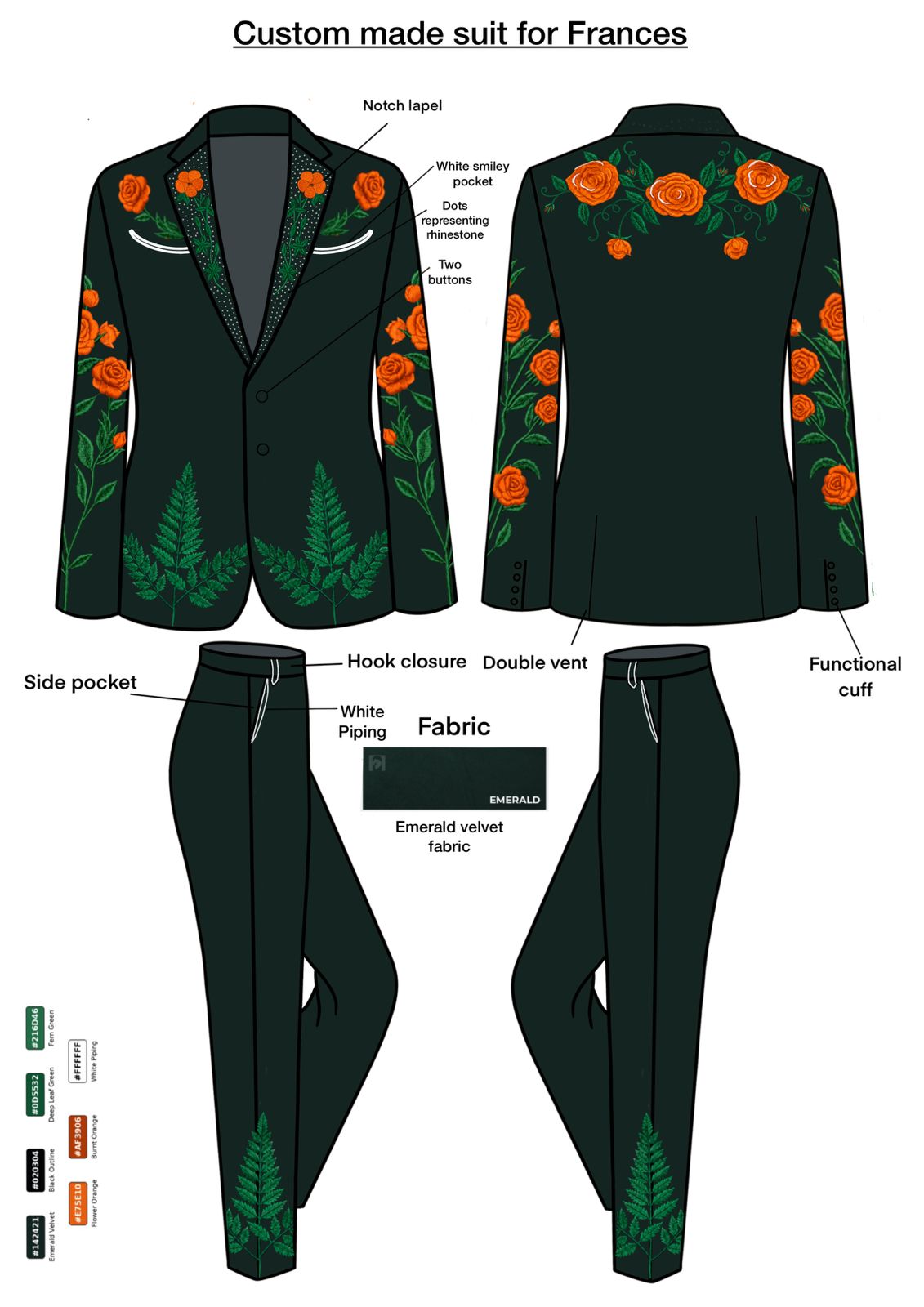 Custom made 2 Pc Suit for Frances 50% Addicted Bespoken