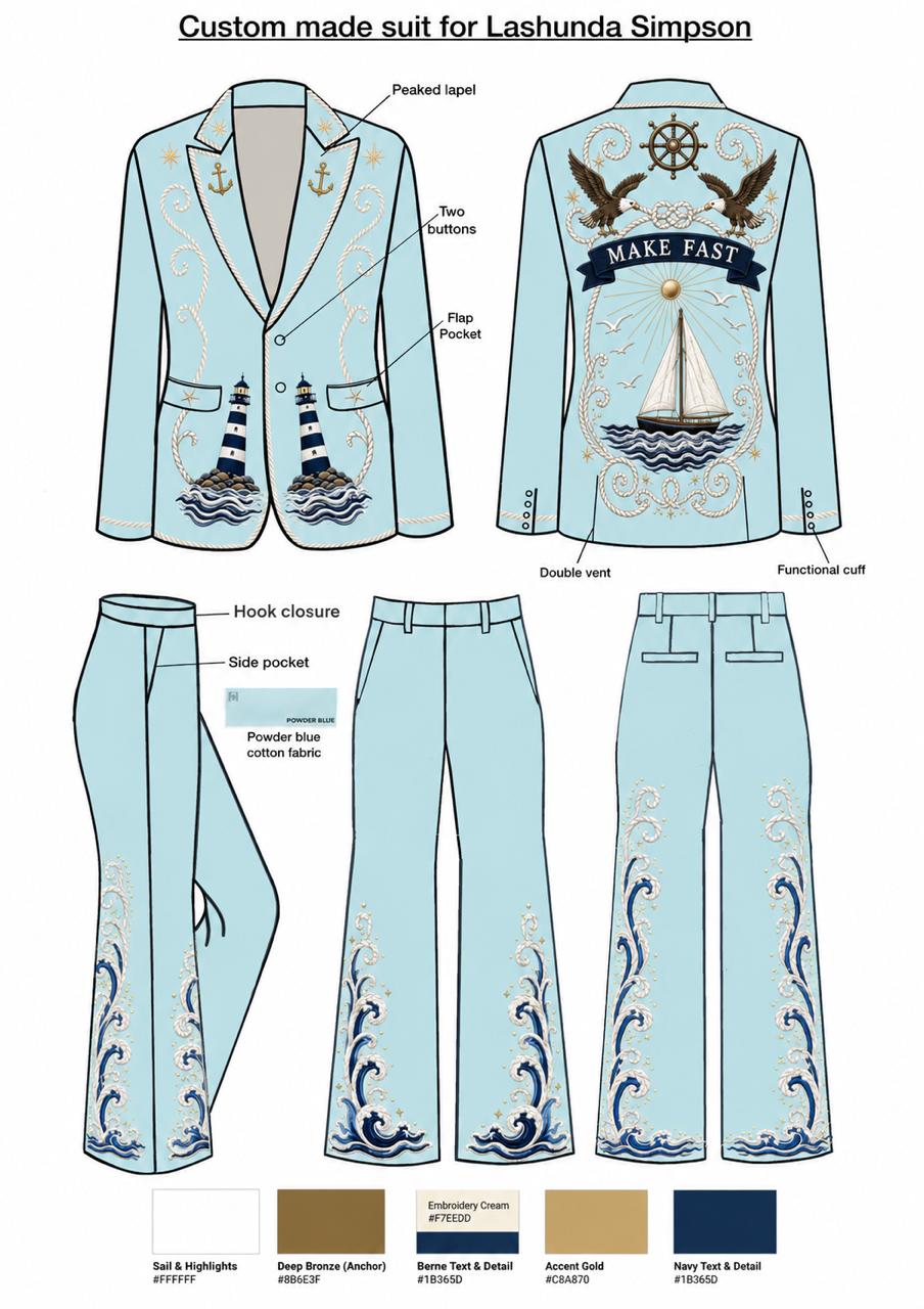 Custom 2pc suit for Lashunda 50% Addicted Bespoken