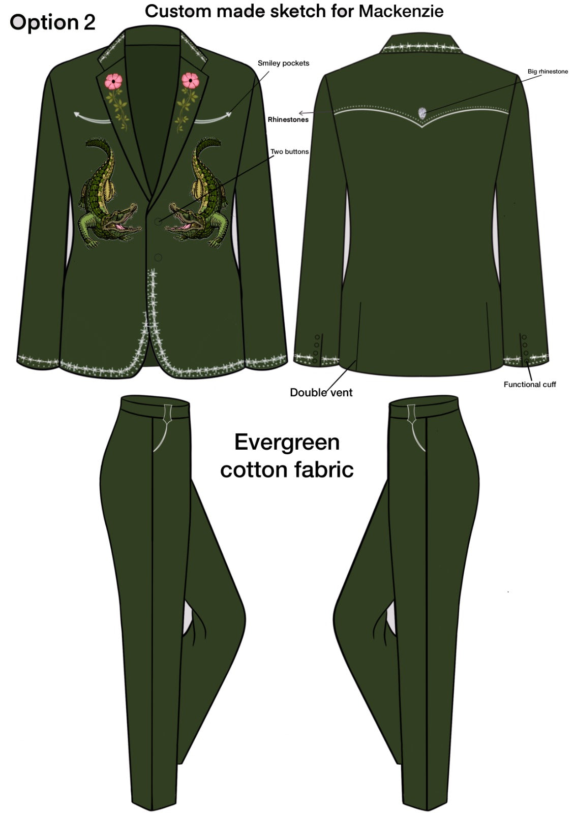 Custom 2pc suit for Mackenzie Browning Addicted Bespoken