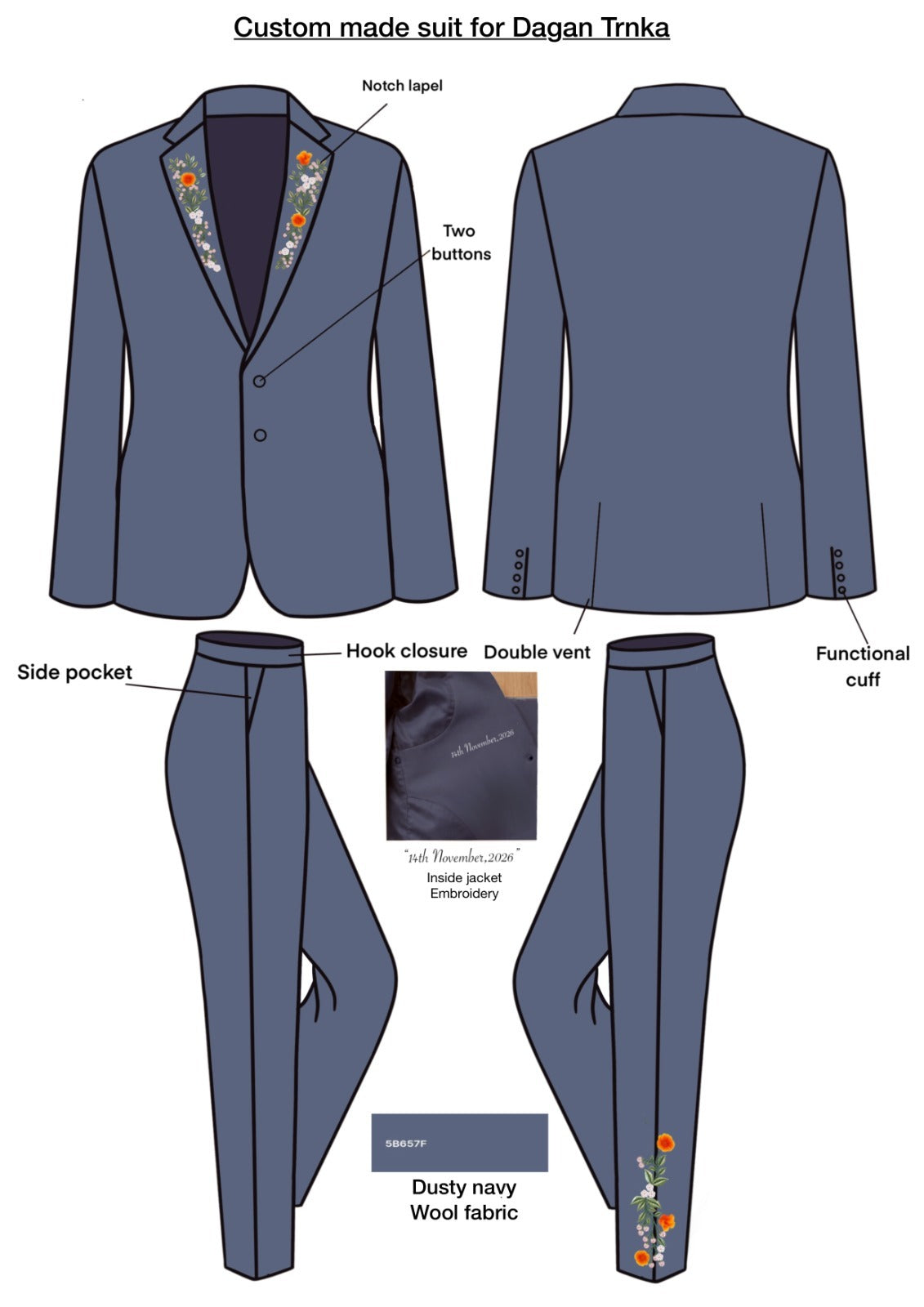 Custom 2pc Suit With Shirt for Dagan Trnka Addicted Bespoken