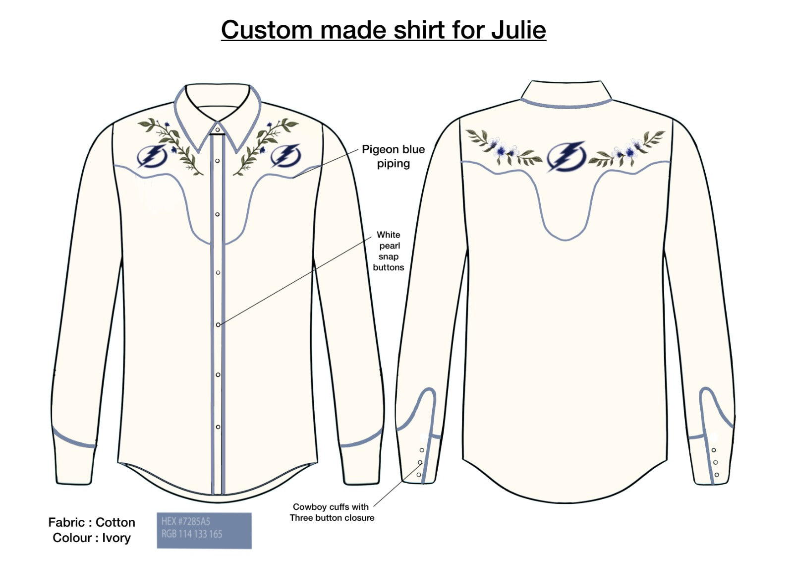 Custom made shirt for julie Addicted Bespoken