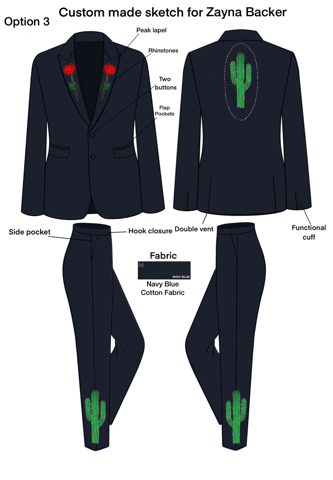 Custom link for 2pc Suit for Zyana 50% Addicted Bespoken