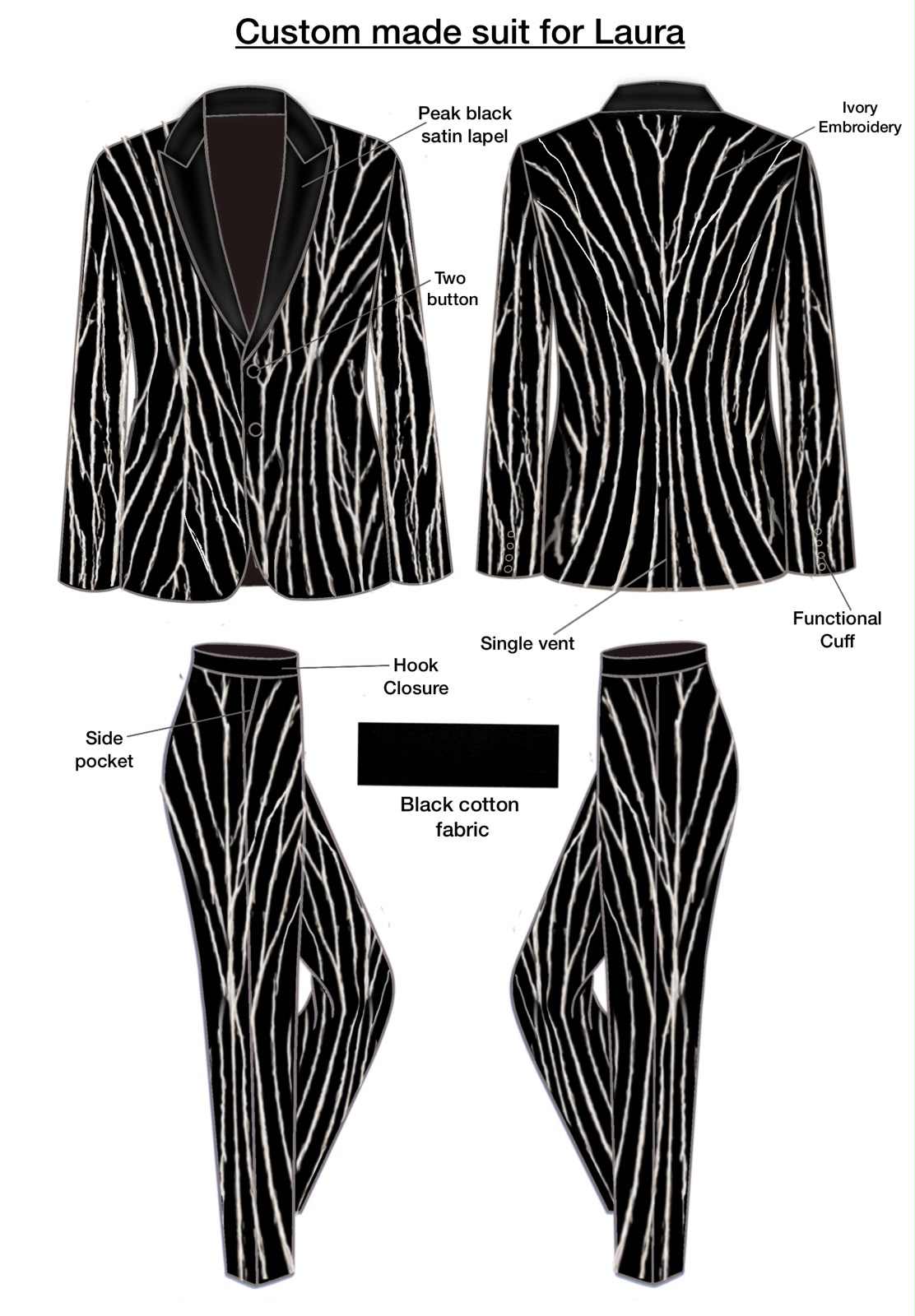 Custom 3 pc suit for Laura Addicted Bespoken