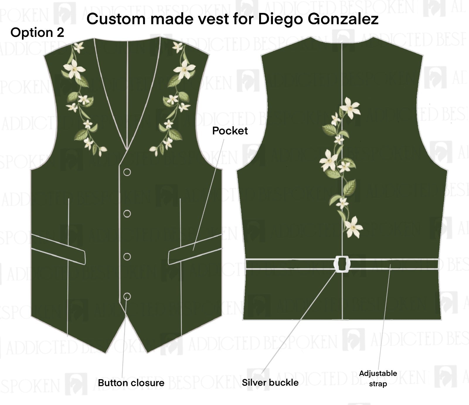 Custom Made 3pc suit + Matching shirt for Diego