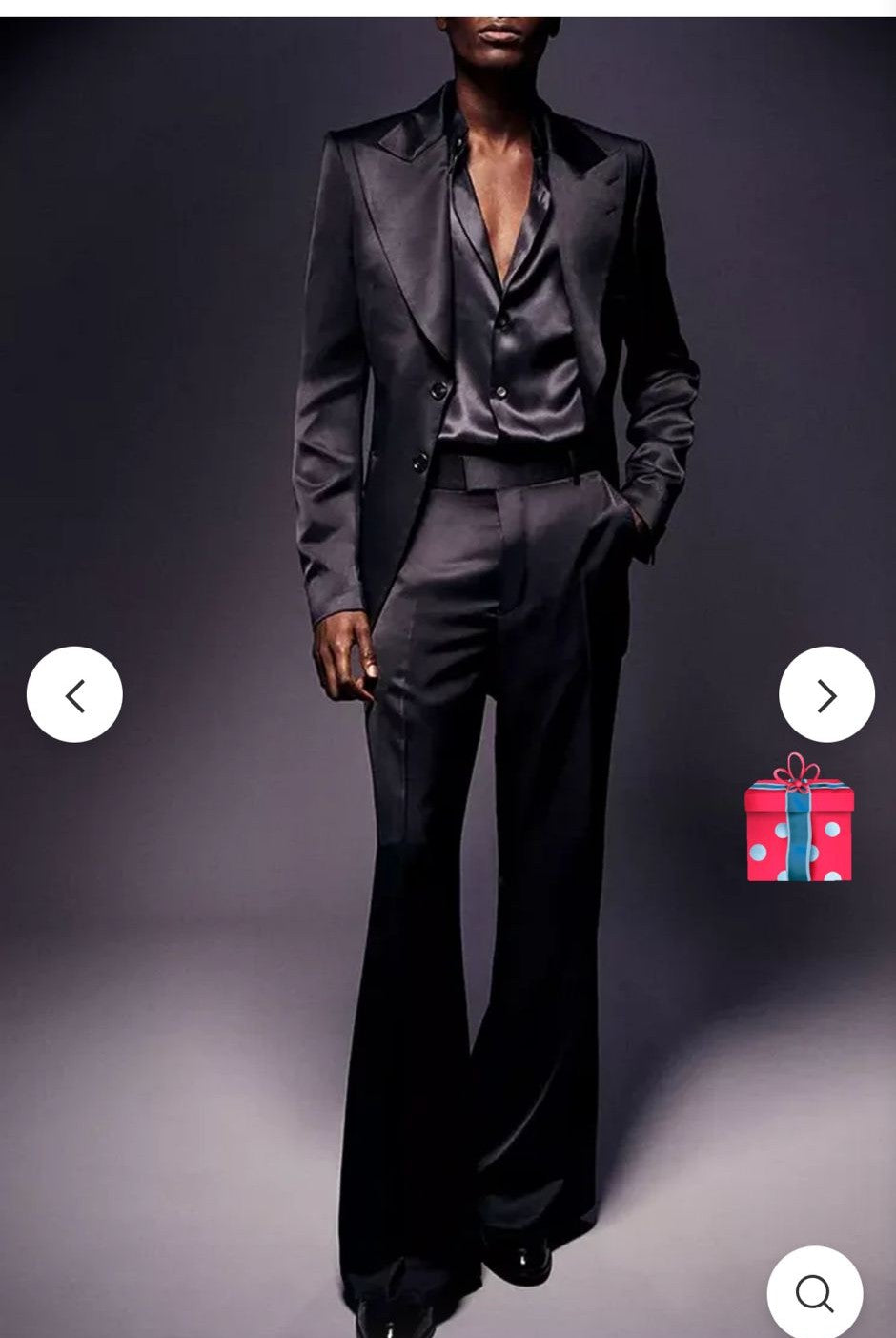 Black Satin Custom made 2pc Suit for Michael (1st 50% deposit) Addicted Bespoken