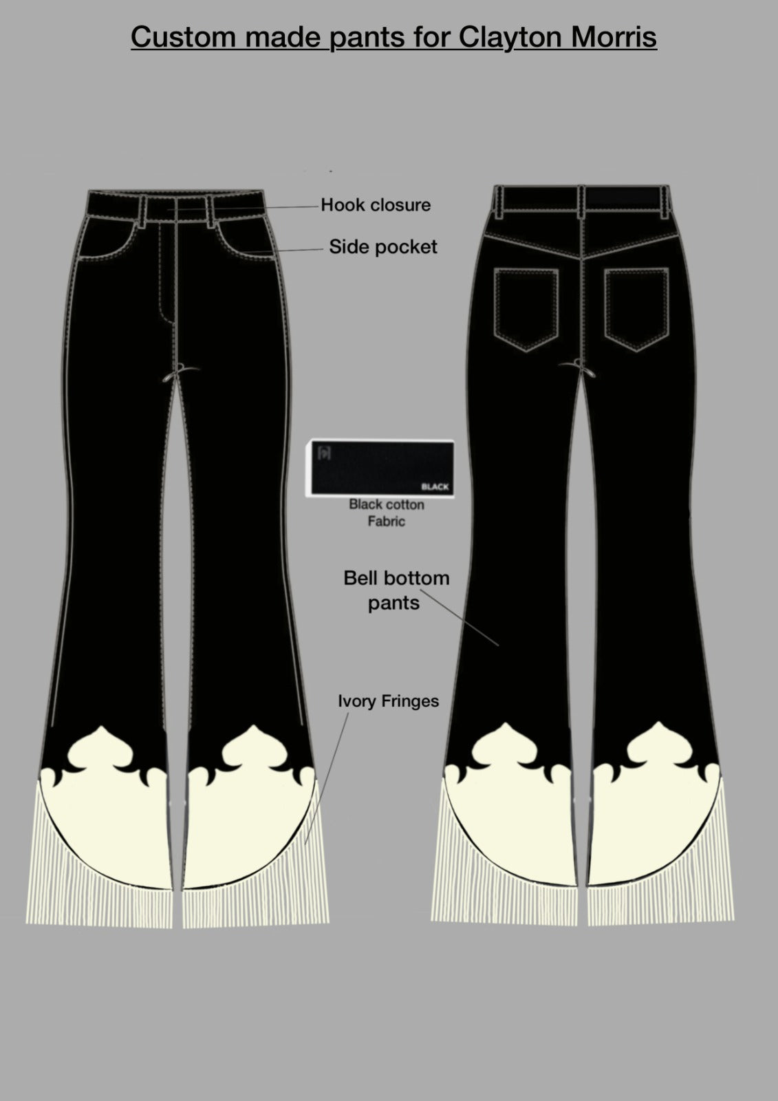 Custom pant for Clayton Morris Addicted Bespoken
