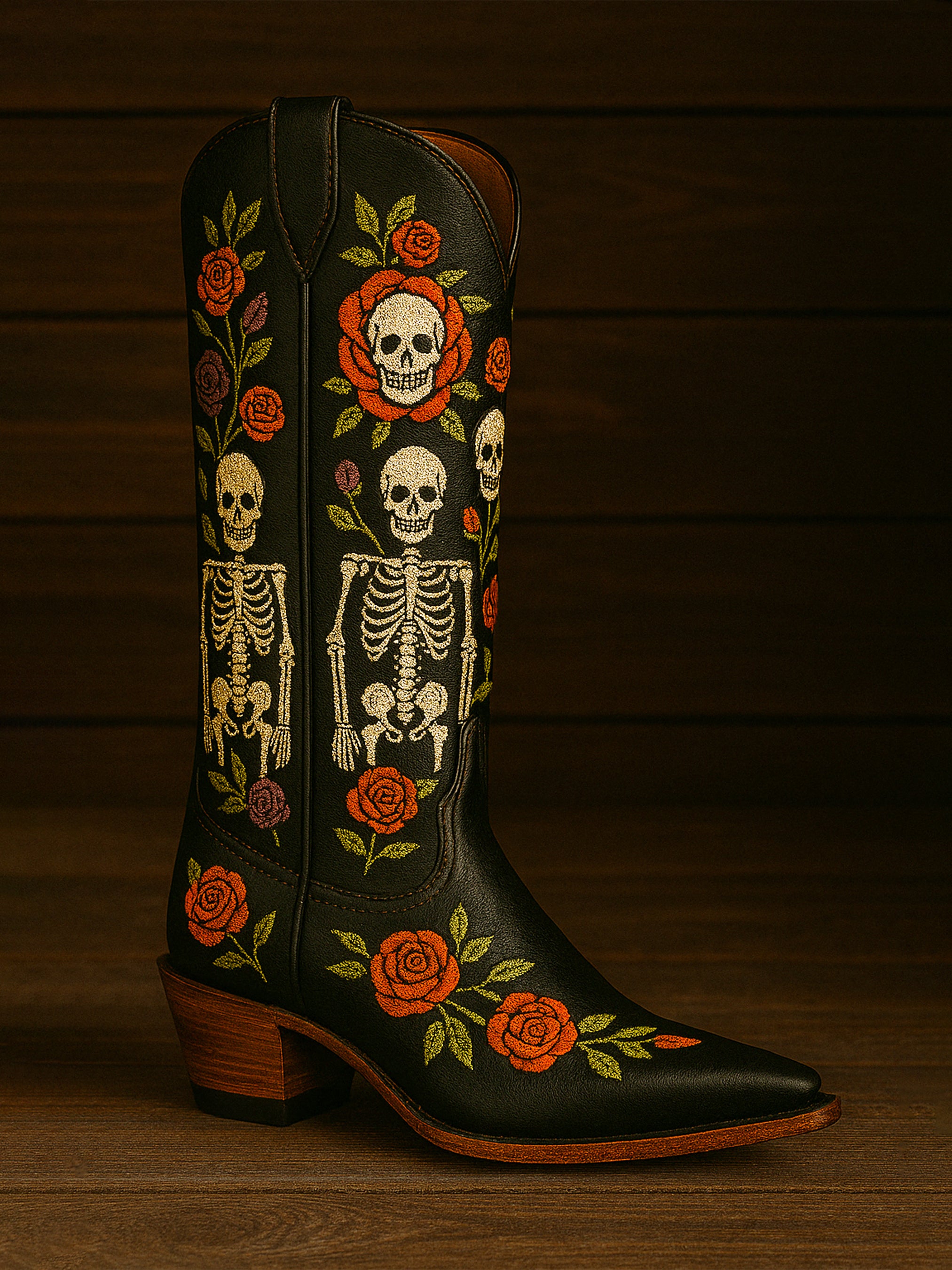 Floral Skull Boots Addicted Bespoken