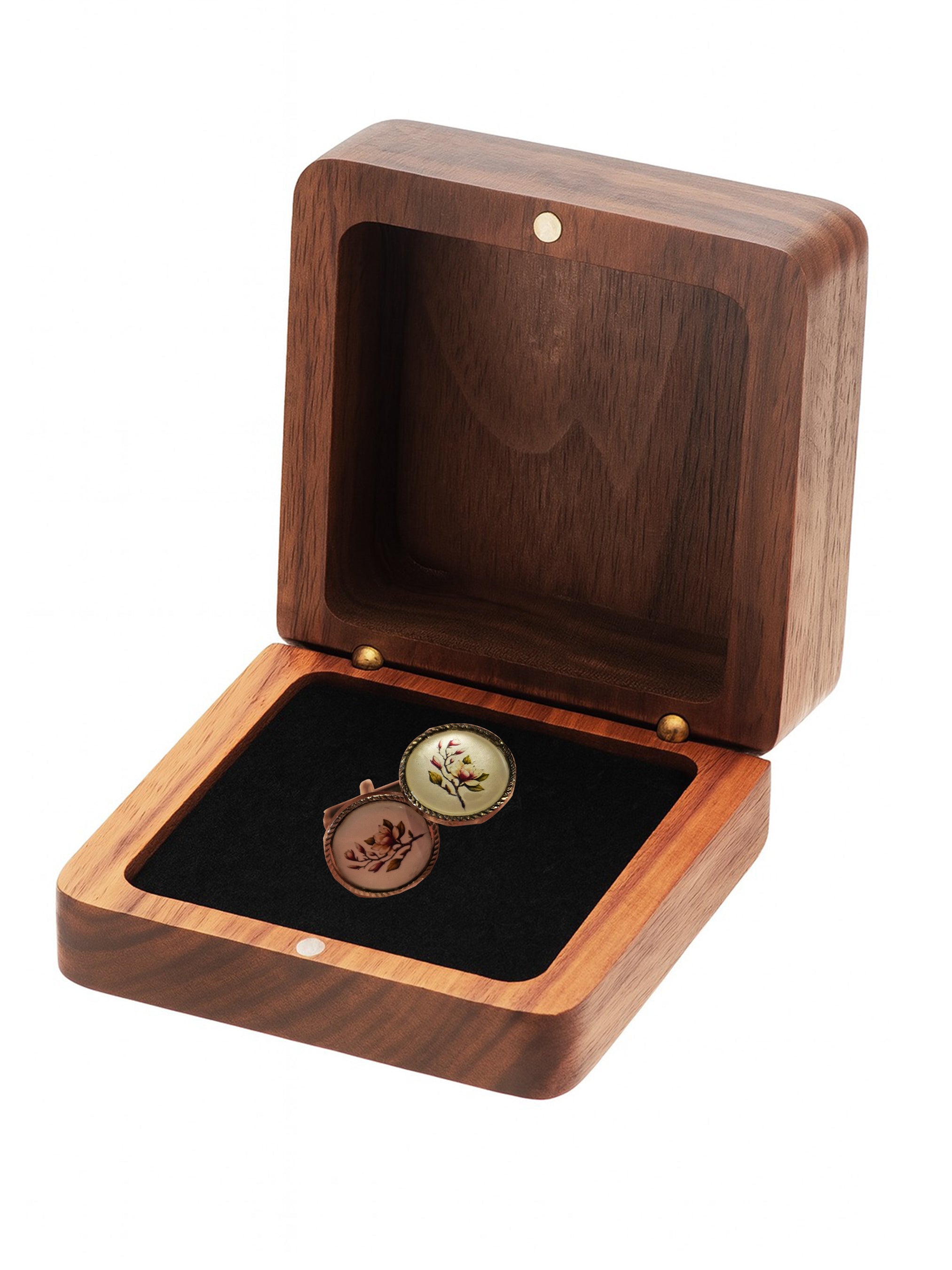 Hand-Painted Floral Cufflinks