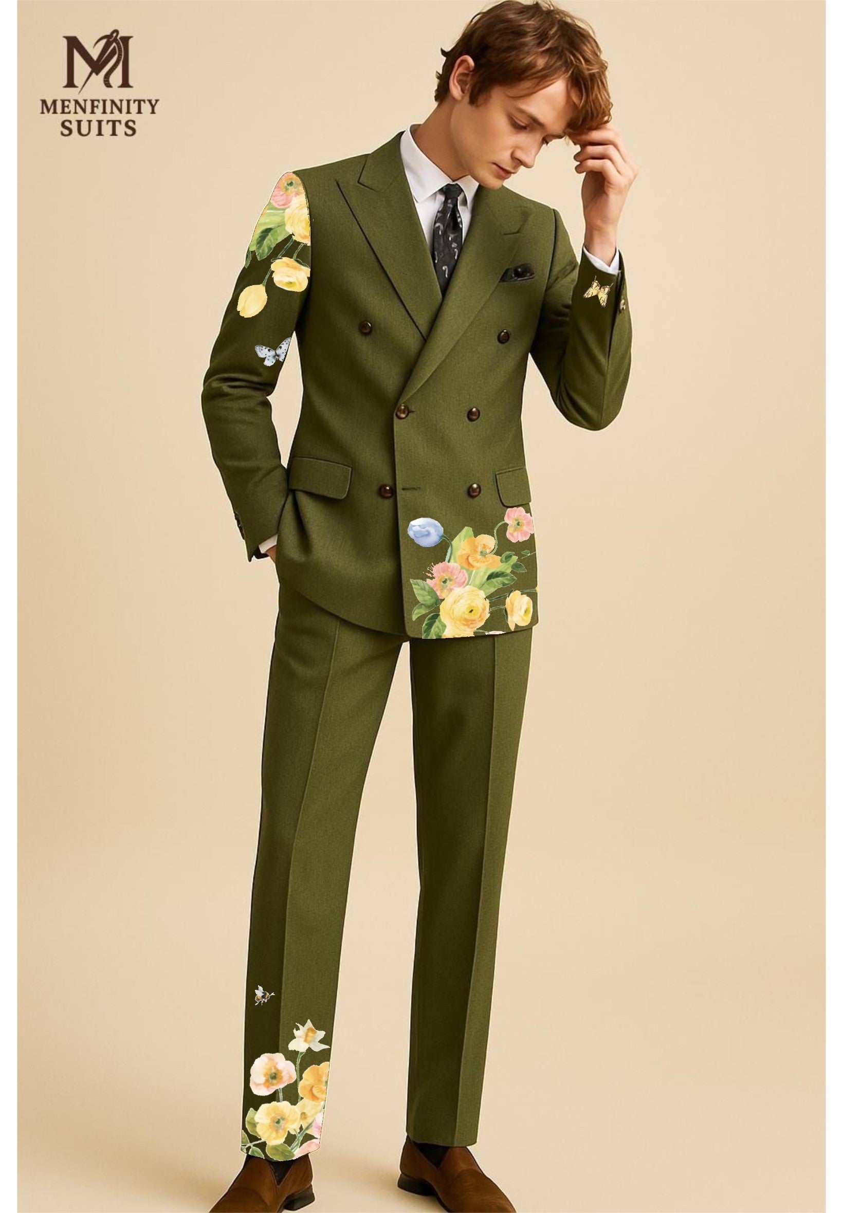 Custom Made 2 Piece Embroidered Suit for Hunter Addicted Bespoken