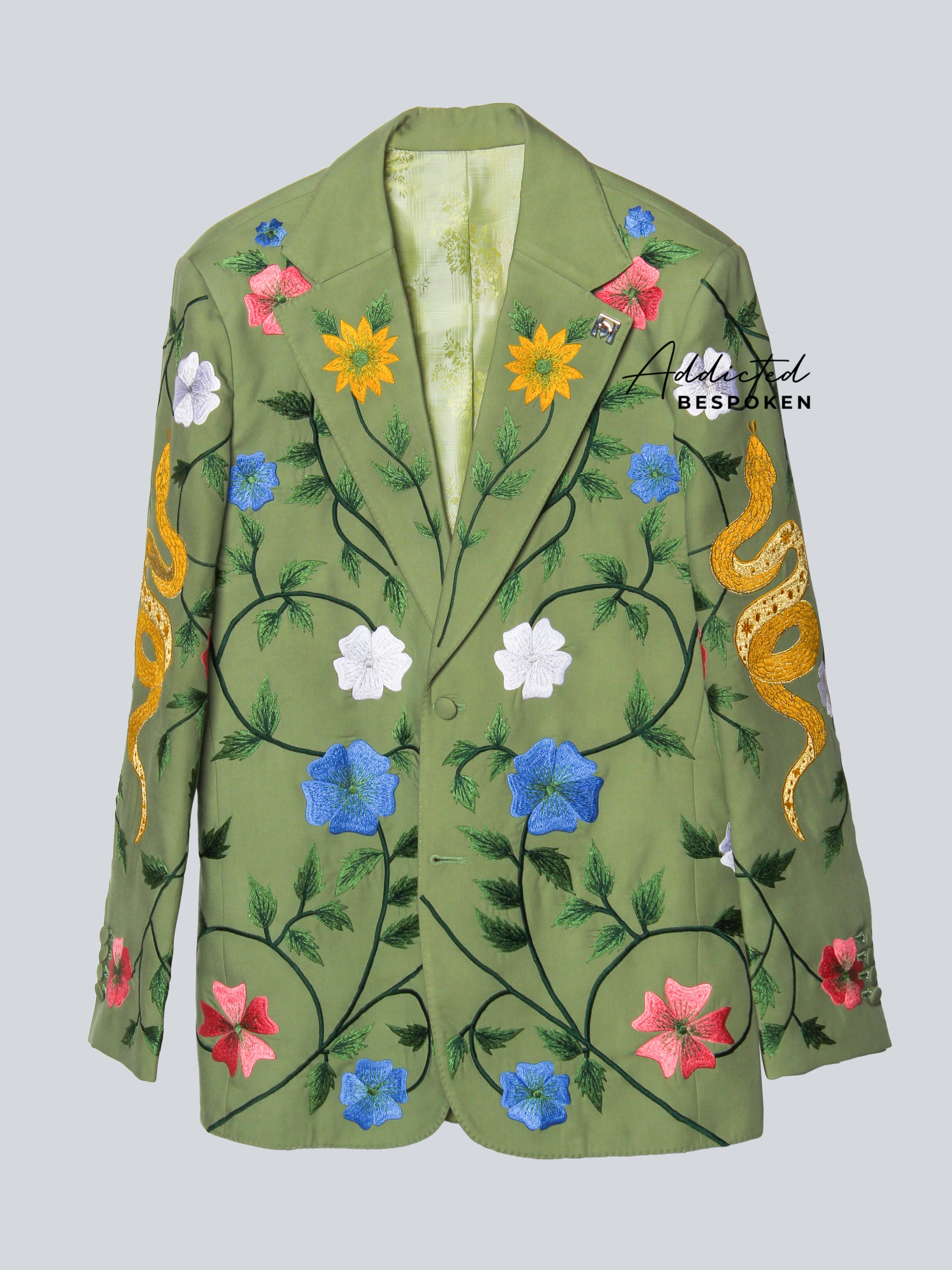 Mystic Bloom with Snake Detailing Embroidered Suit