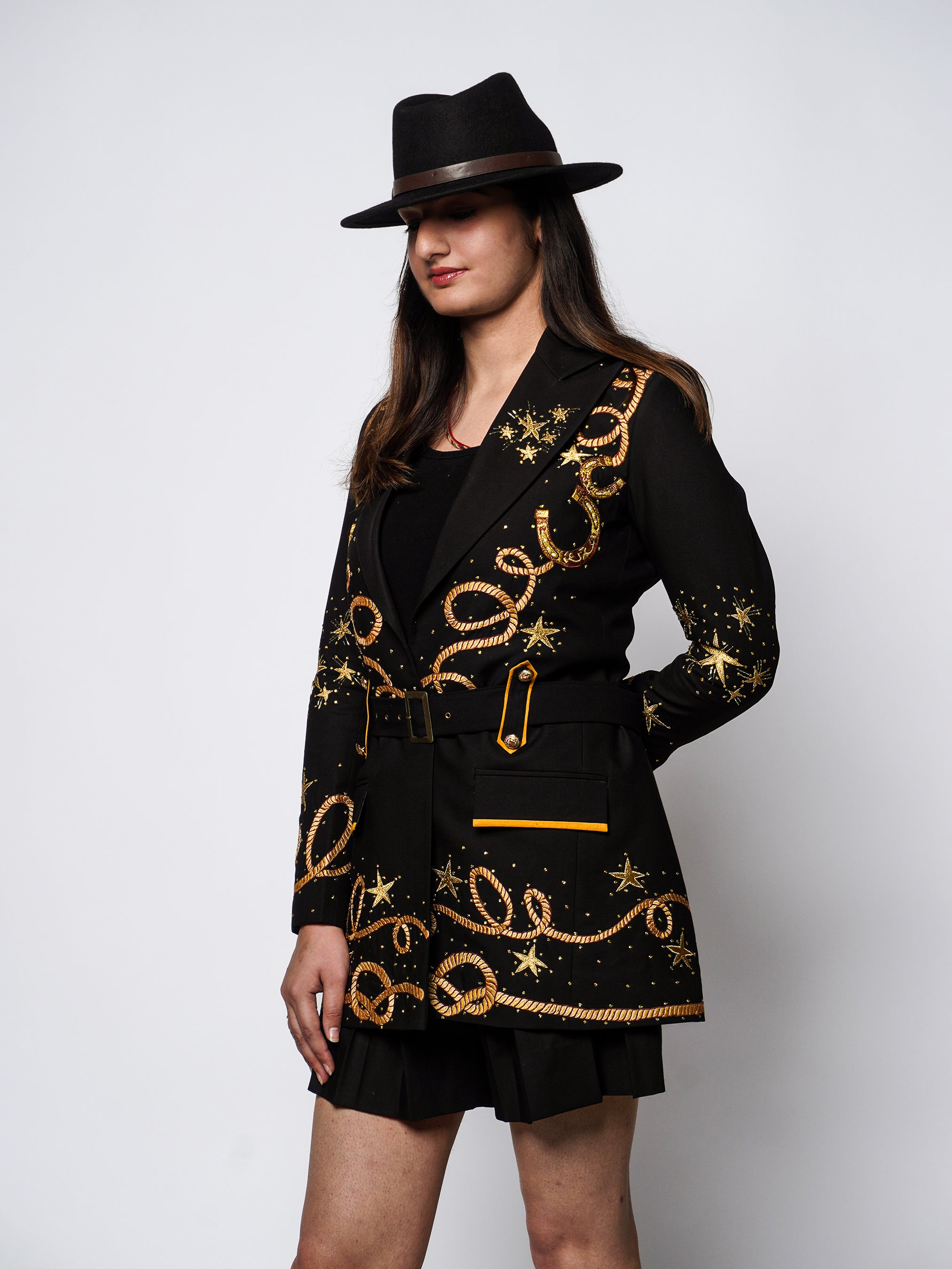Starlit Rodeo Cowgirl Embroidered Short Suit (Copy) Addicted Bespoken