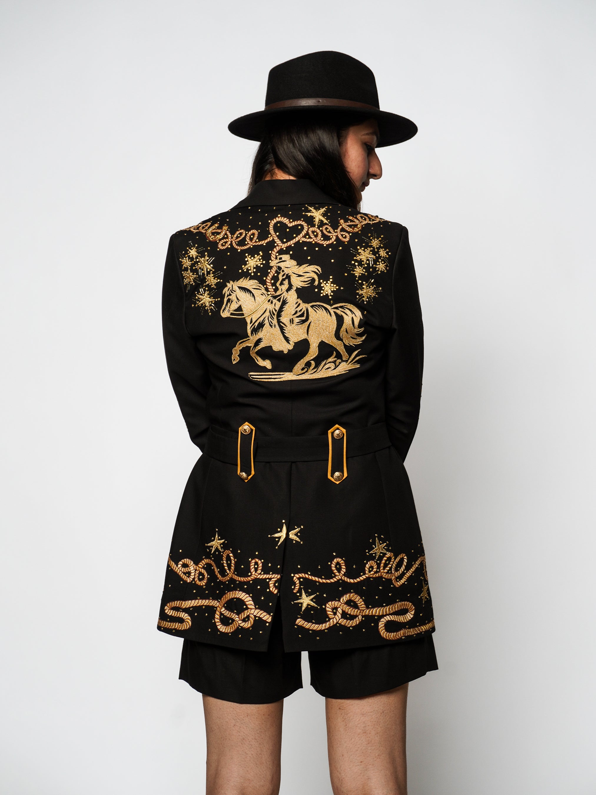 Starlit Rodeo Cowgirl Embroidered Short Suit (Copy) Addicted Bespoken