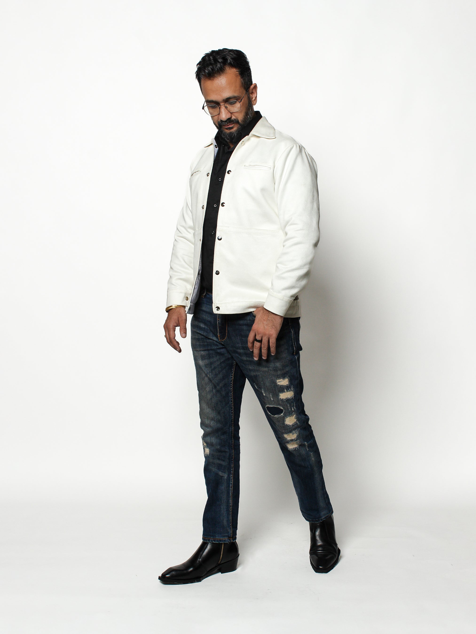 Owl Emblem Embroidered Jacket with Artisanal Detailing