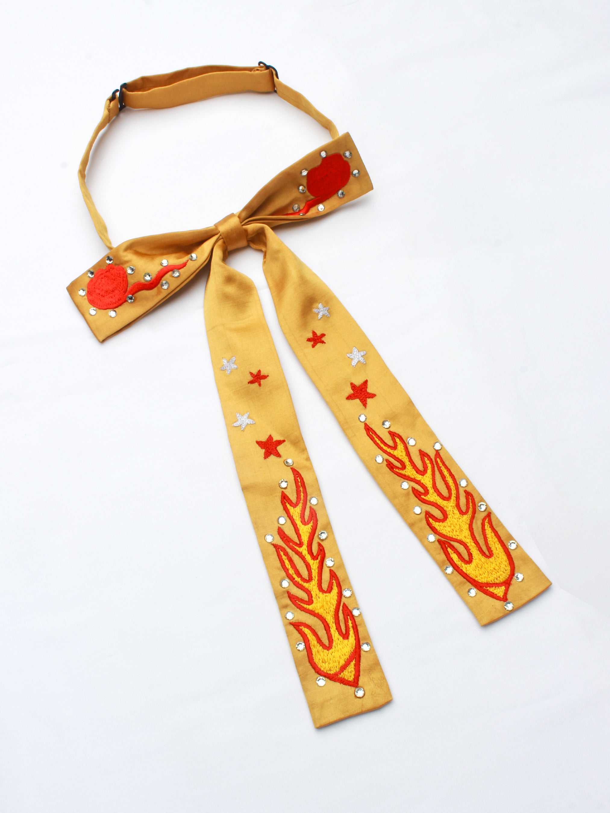 Western Flame & Floral Embroidered String Tie Set