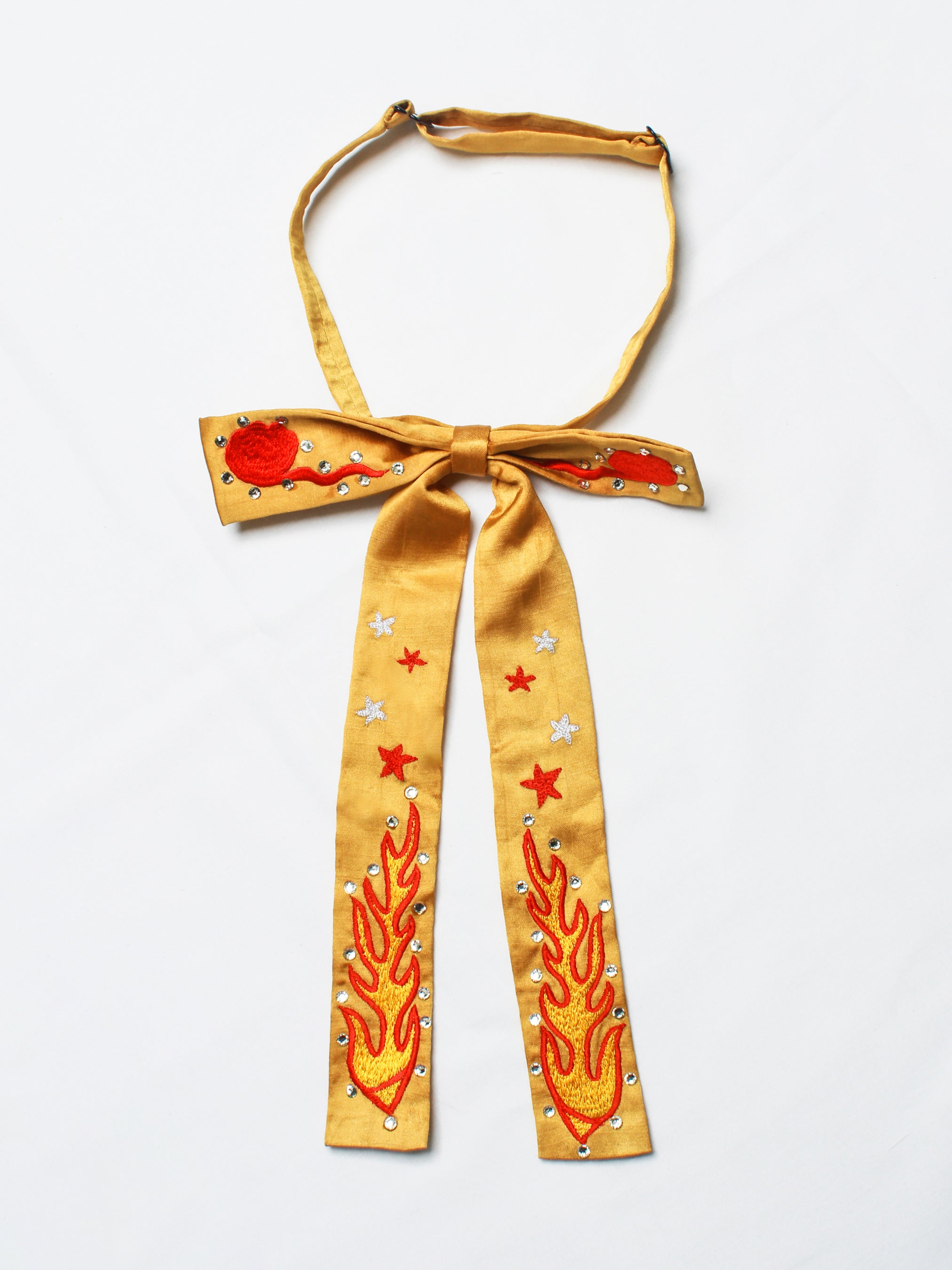 Western Flame & Floral Embroidered String Tie Set