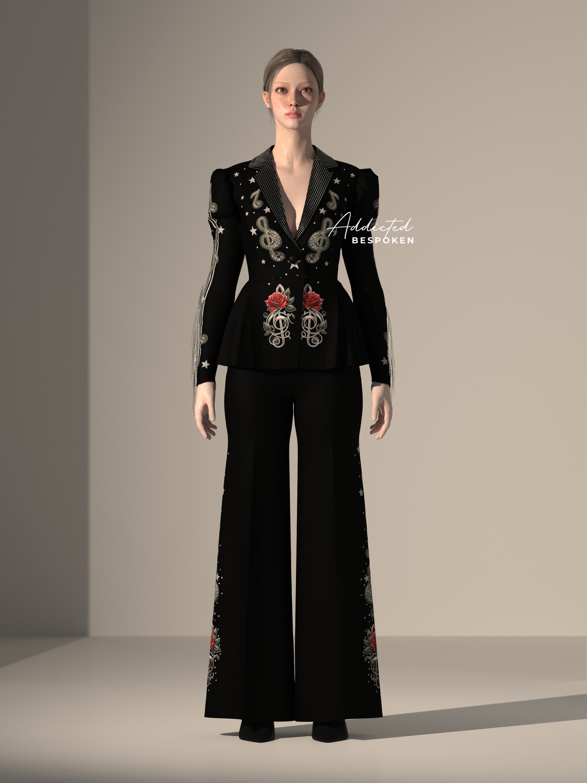 Celestial Melody Embroidered Suit