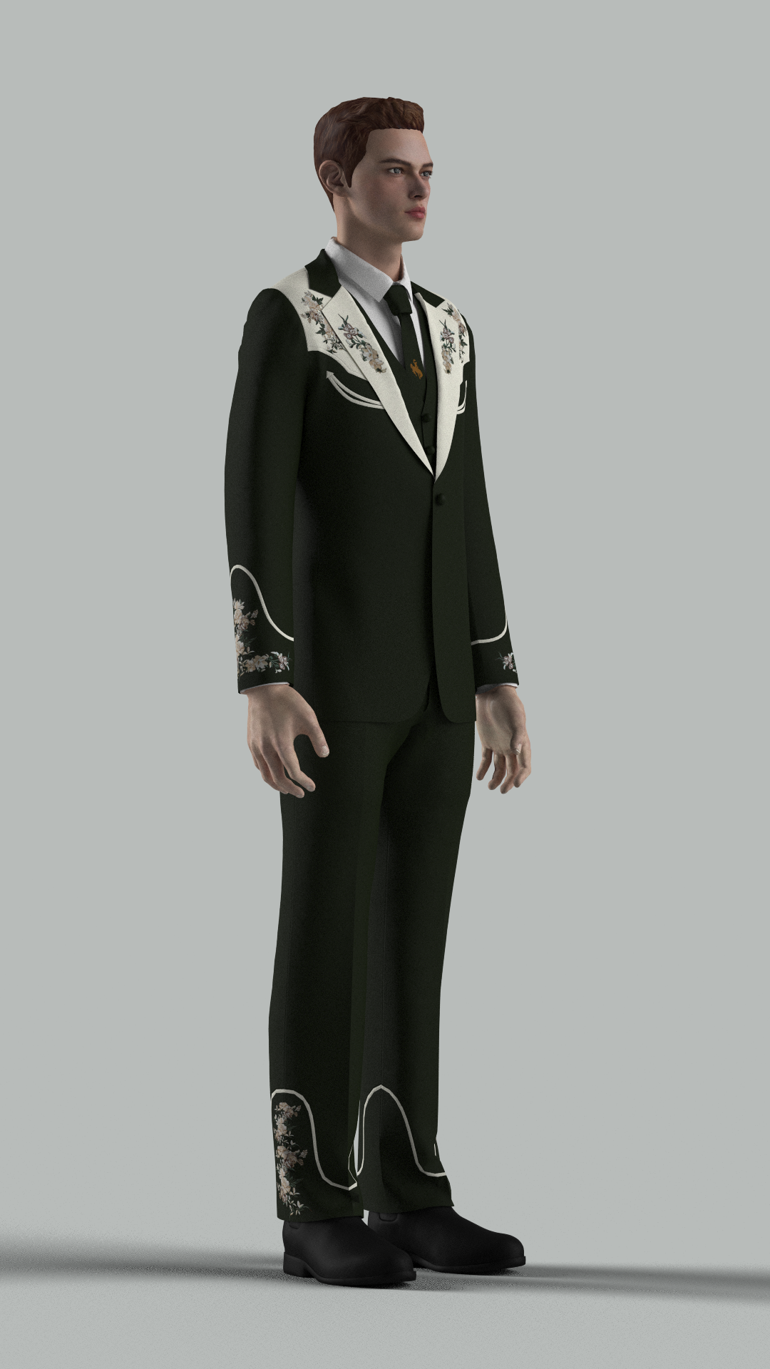 Custom Made 3 Piece Embroidered Suit with Tie (50% Payment) Addicted Bespoken