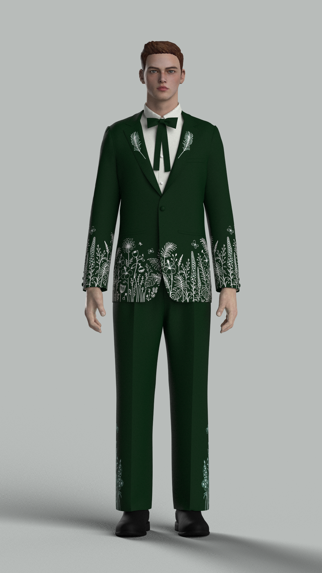 Custom Made 2 Piece Embroidered Suit for Aaron