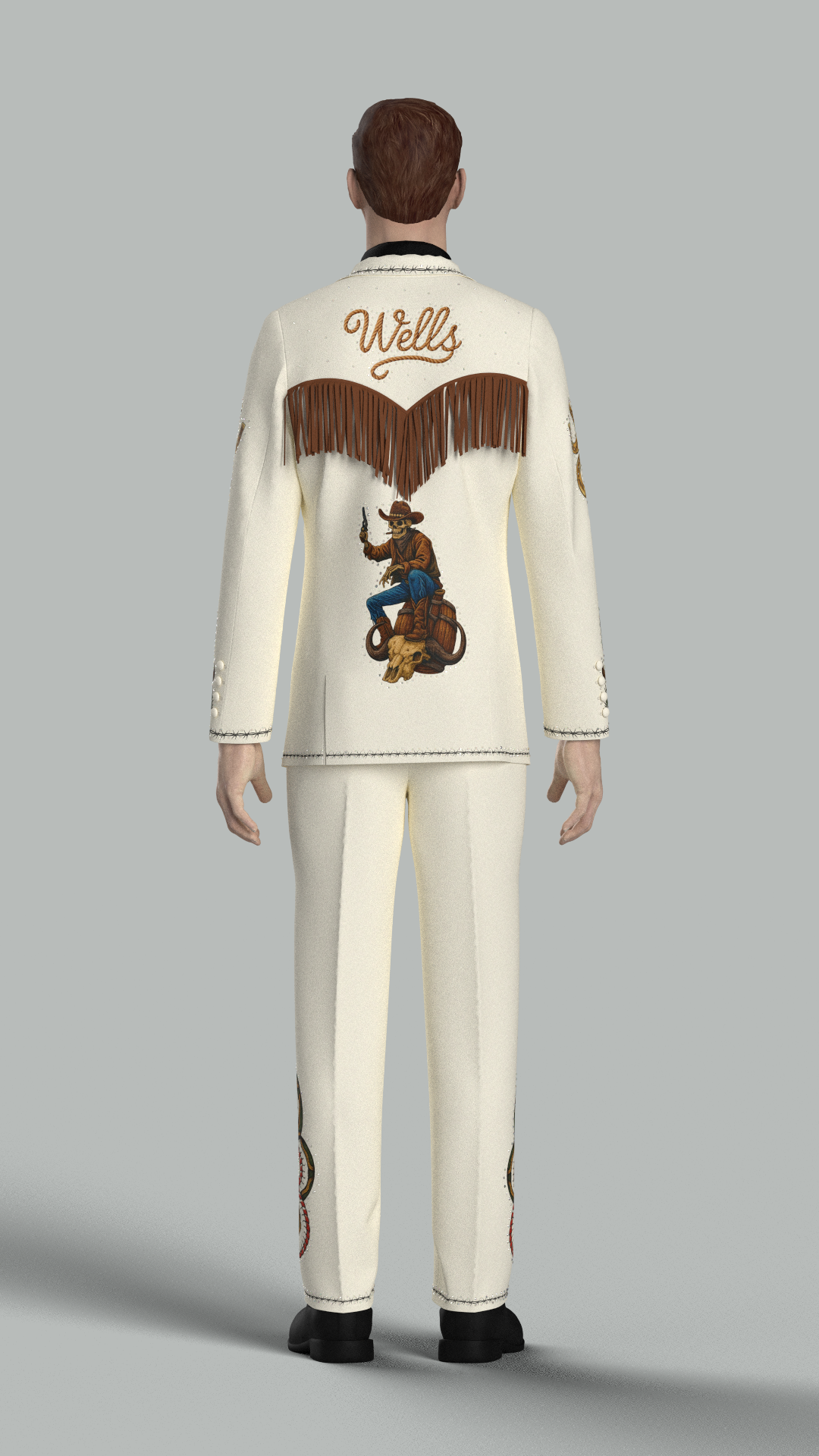 Custom Made Embroidered 2 Piece Suit for Evan Wells Addicted Bespoken