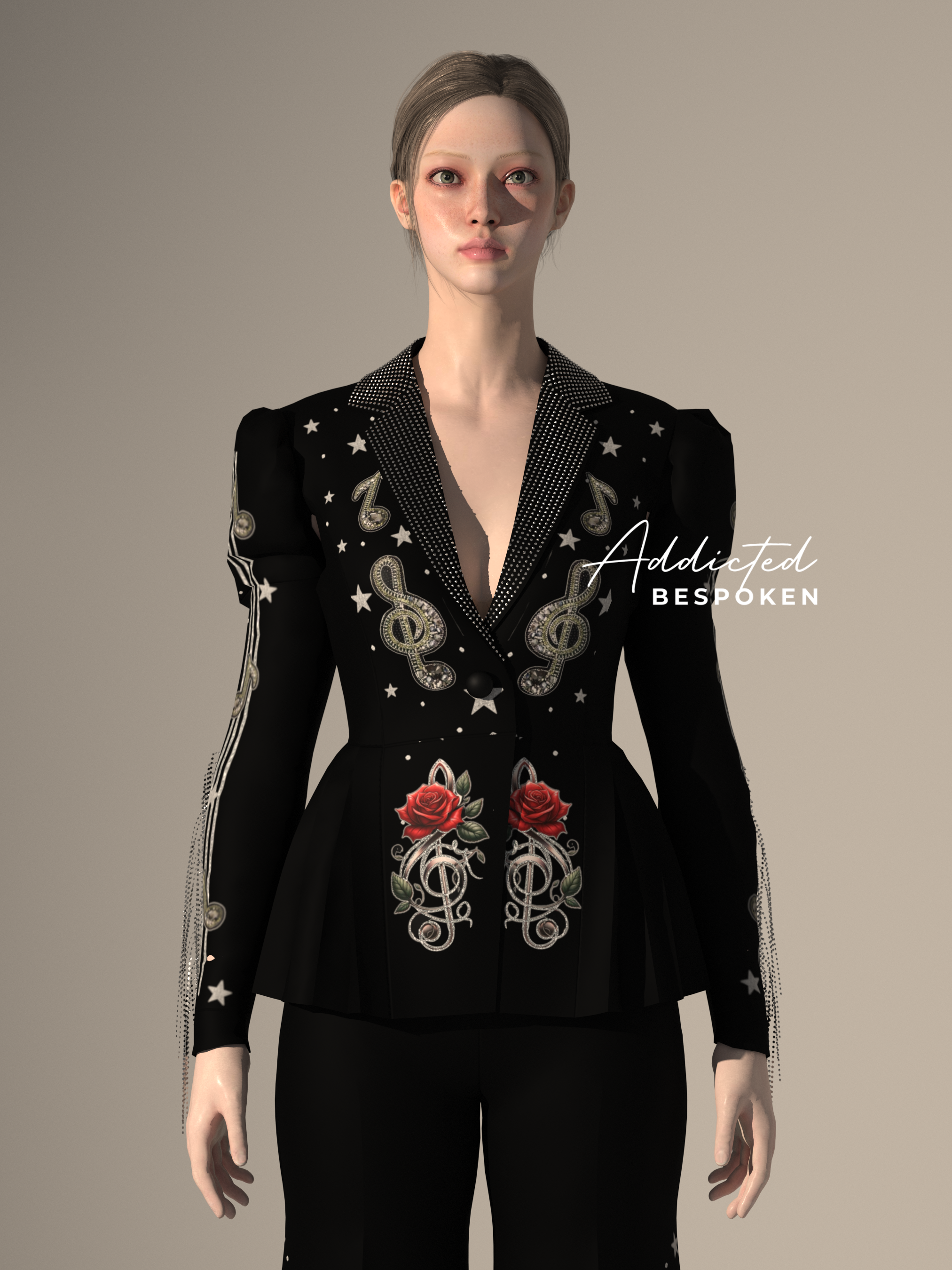 Celestial Melody Embroidered Suit