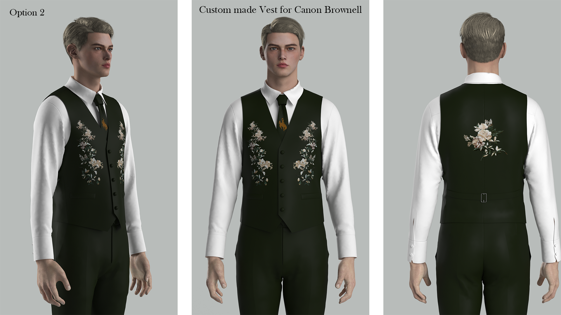Custom Made 3 Piece Embroidered Suit with Tie (50% Payment) Addicted Bespoken