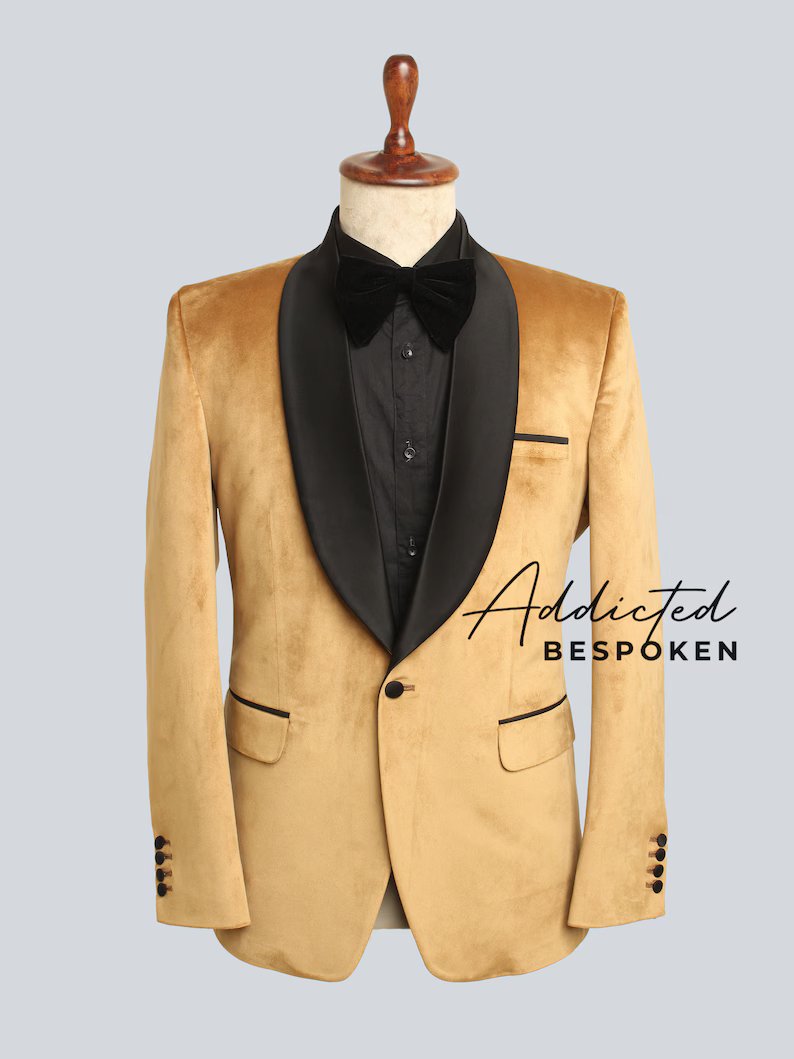 Golden Tuxedo Cocktail Blazer Addicted Bespoken